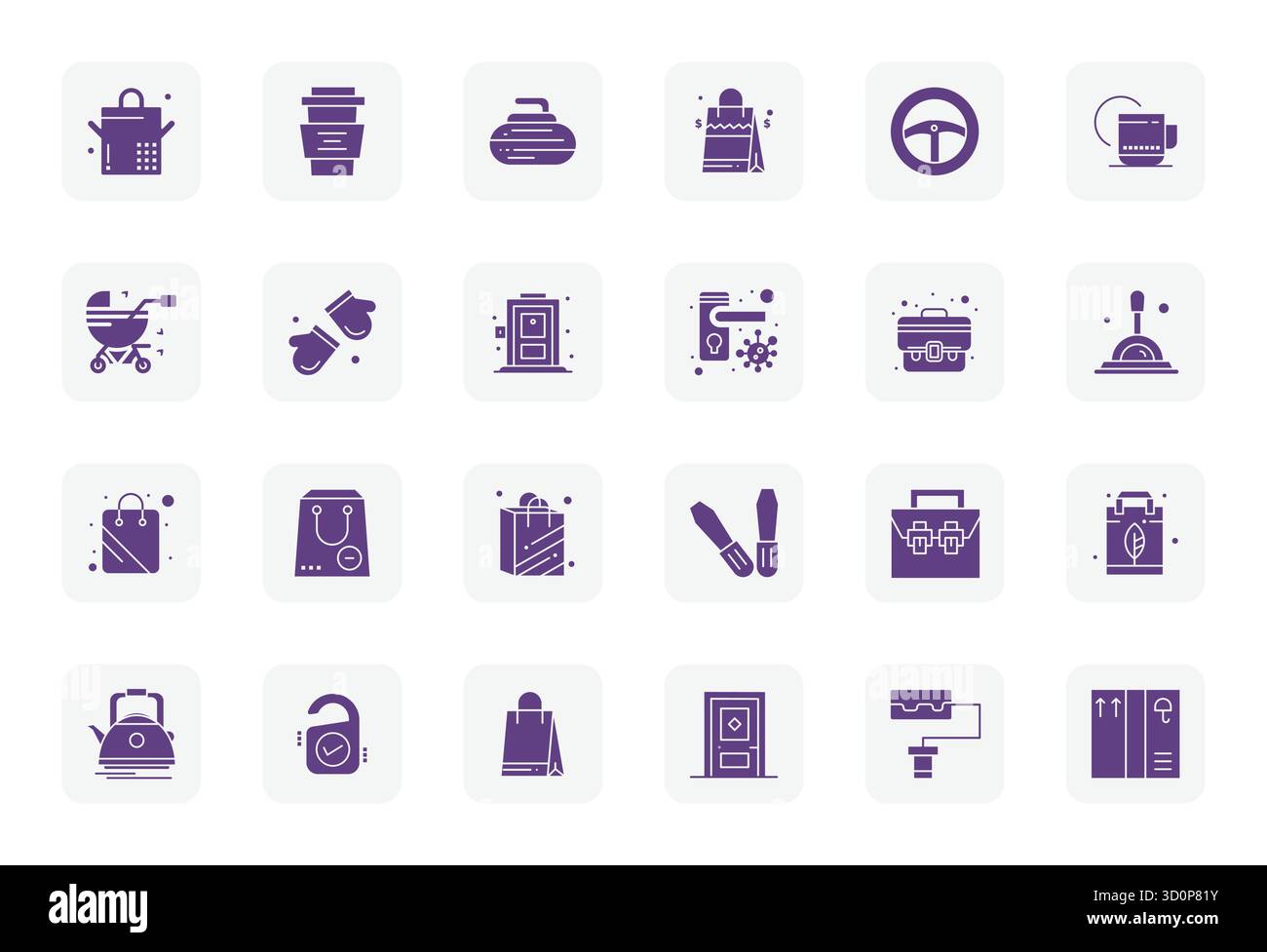 This Handle vector icon pack includes 24 Filled designs in High Resolution Detail Enhanced format, perfect for enhancing digital interfaces. Stock Vector