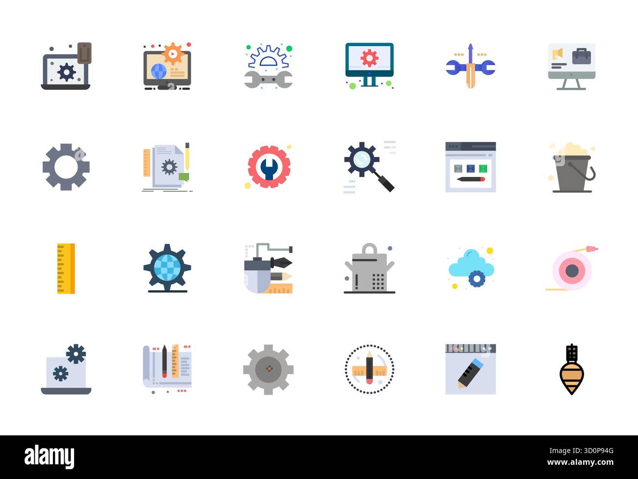 State-of-the-art bundle featuring 24 Editable vector icons inspired by Tools, created in Flat format at High Resolution for next-generation interfaces Stock Vector