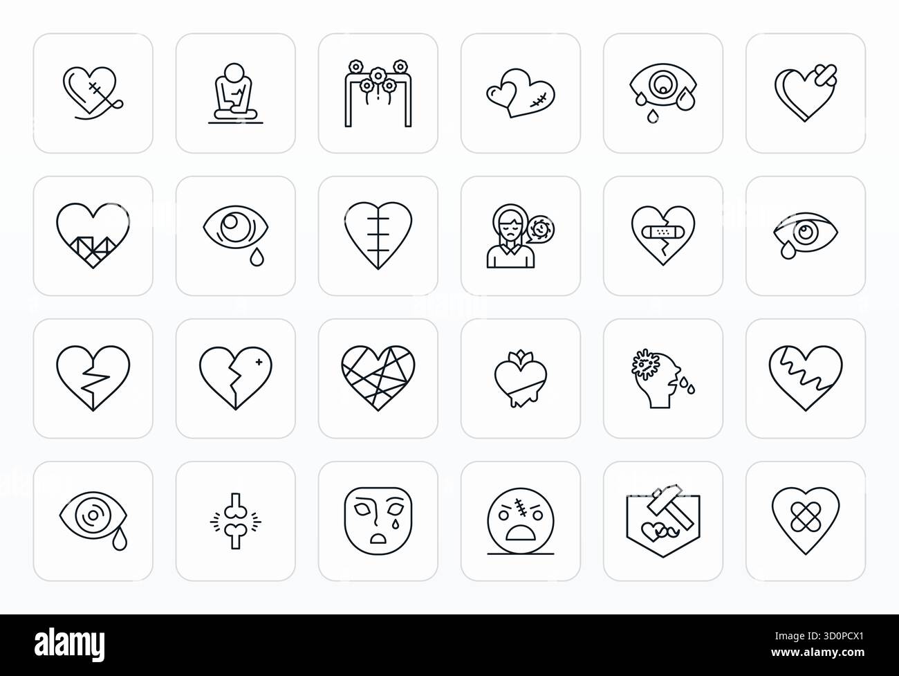 This Pain vector icon pack includes 24 Bold Line designs in Retina ...