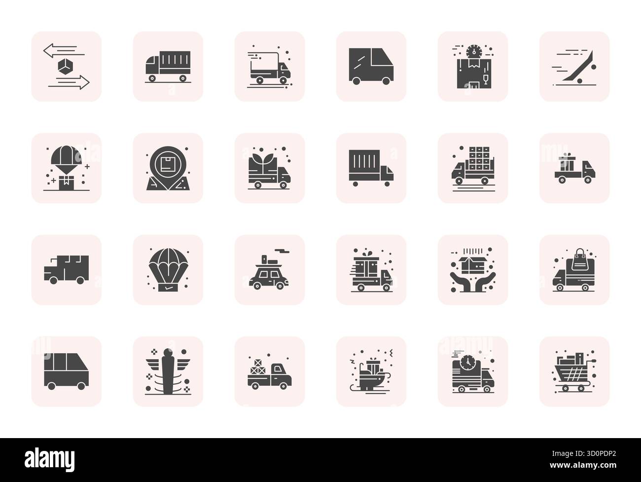 Collection of 24 Filled Pixel Aligned vector icons for Express Delivery ...