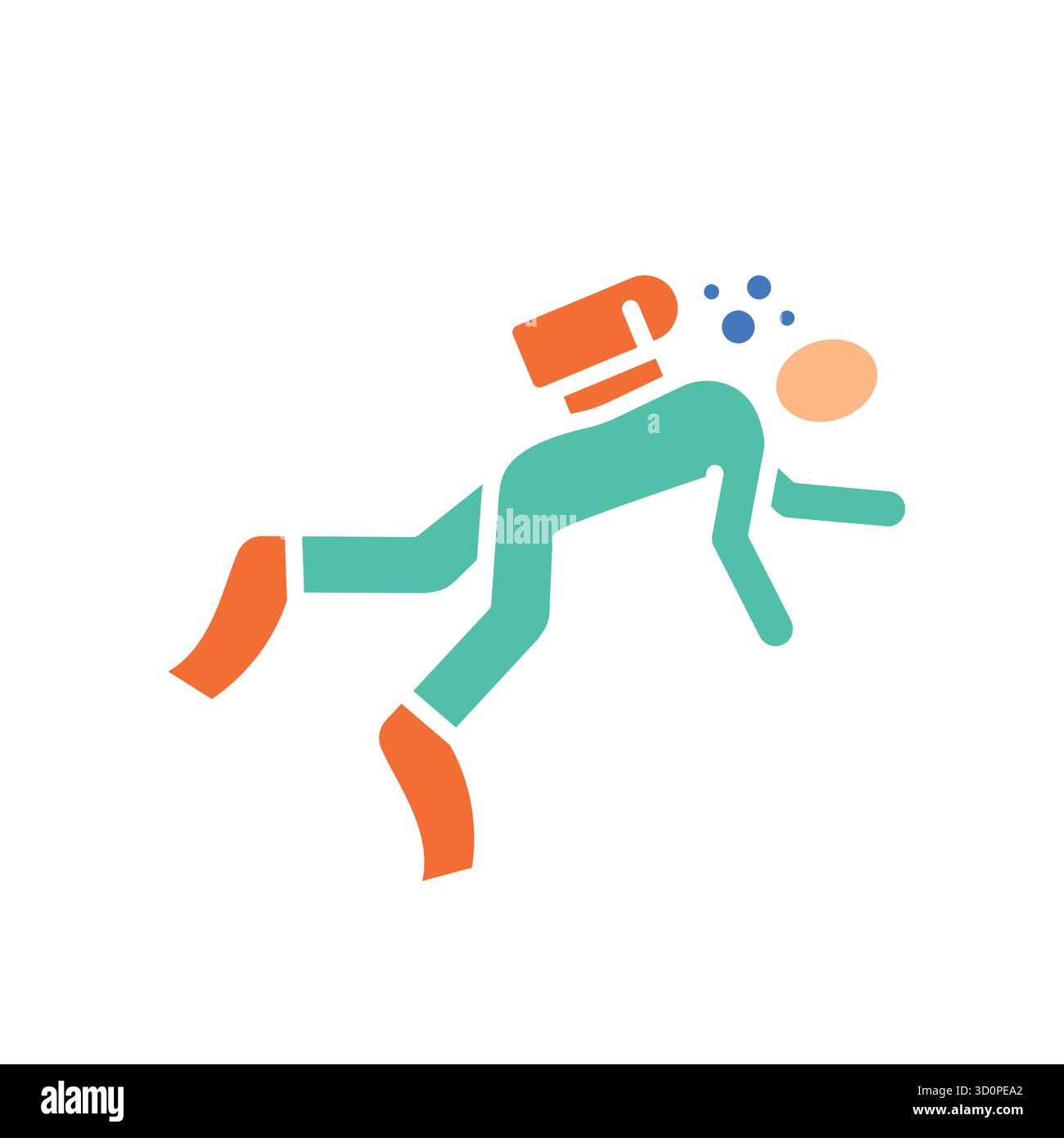 diving color flat icon for digital and print projects. Minimal clean ...
