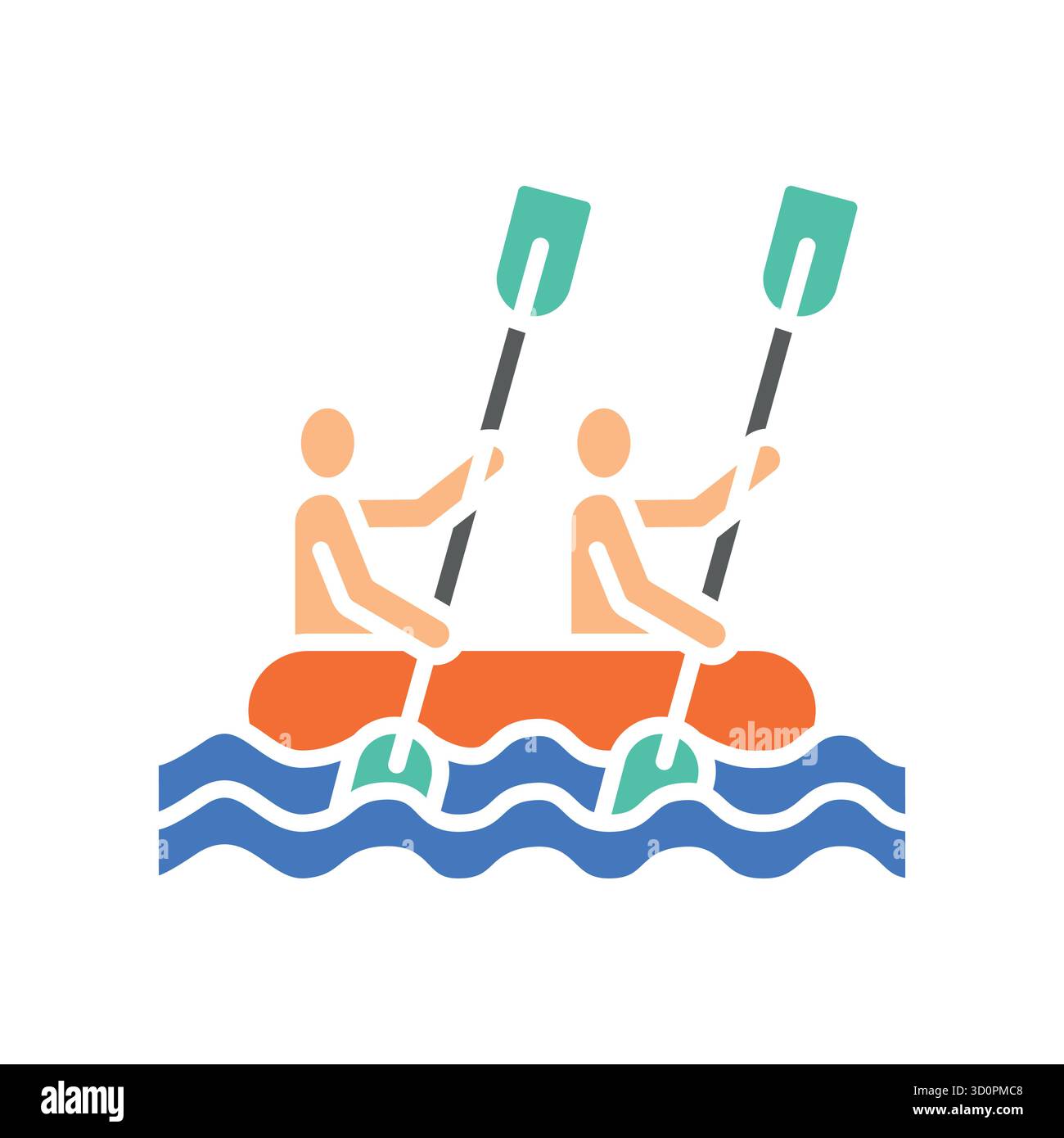 rafting color flat icon for digital and print projects. Minimal clean ...