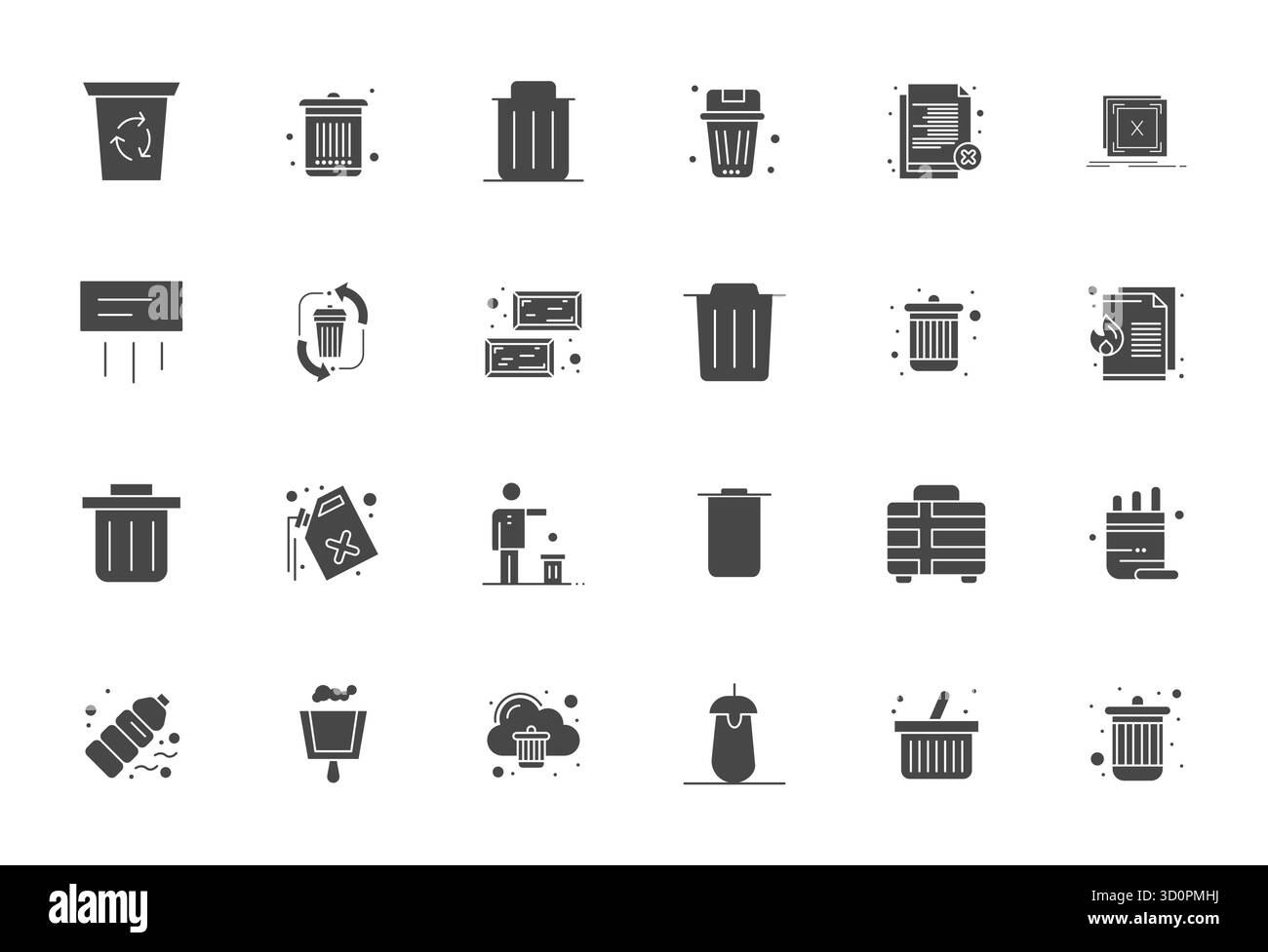 A clean collection of 24 Filled vector icons representing Bin, designed ...