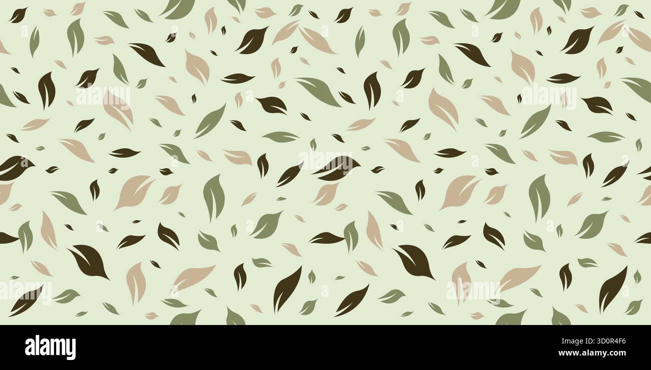 Abstract Leaf Seamless Pattern Design. Green Leaves Background Stock Vector