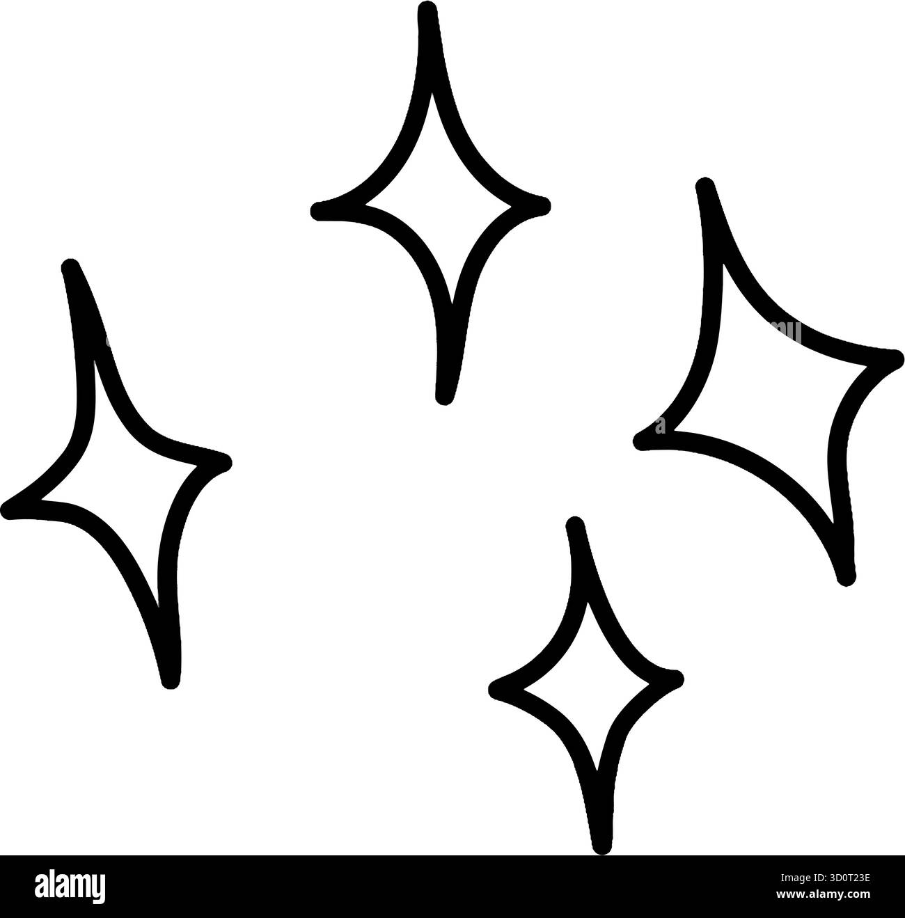 Hand Drawn Sparkle and Highlighting Star Vector Doodles Set Stock Vector