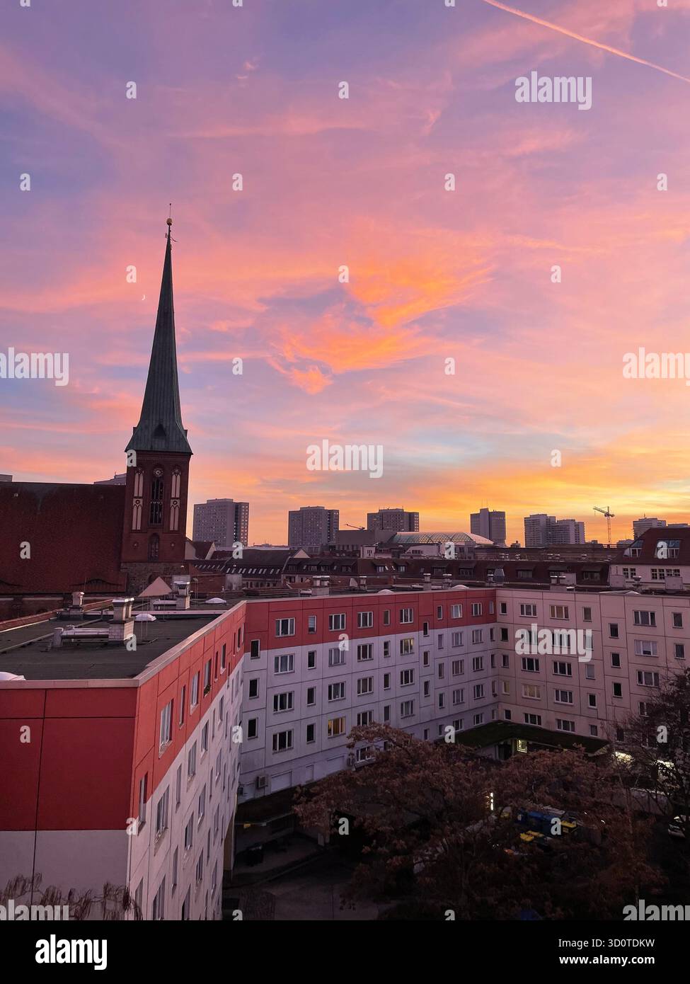 Golden sunset over Germany - view from Nikola Fertel - Smartphone Captured Stock Image