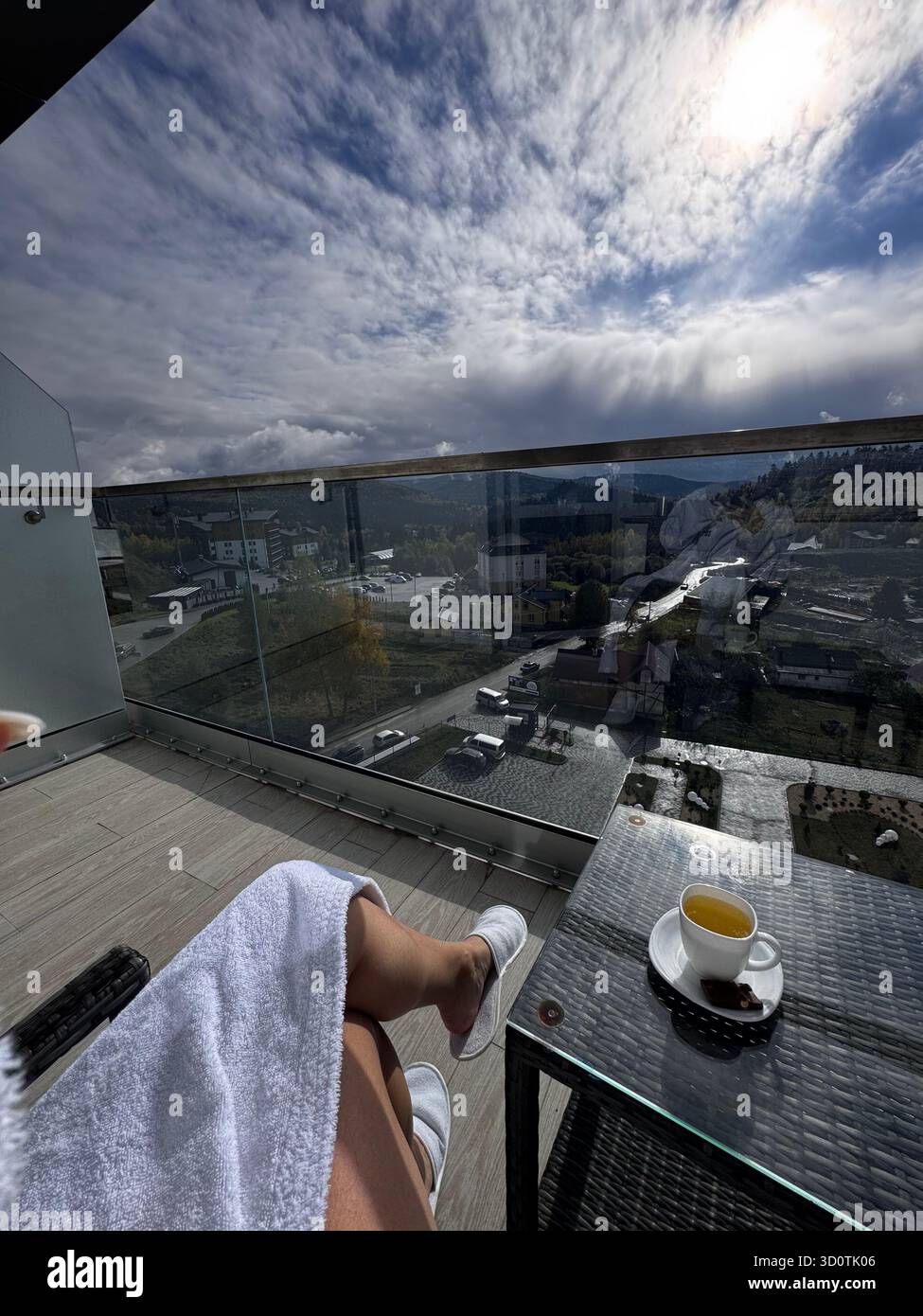 Just me, the sky, and a cup of calm. - Smartphone Captured Stock Image