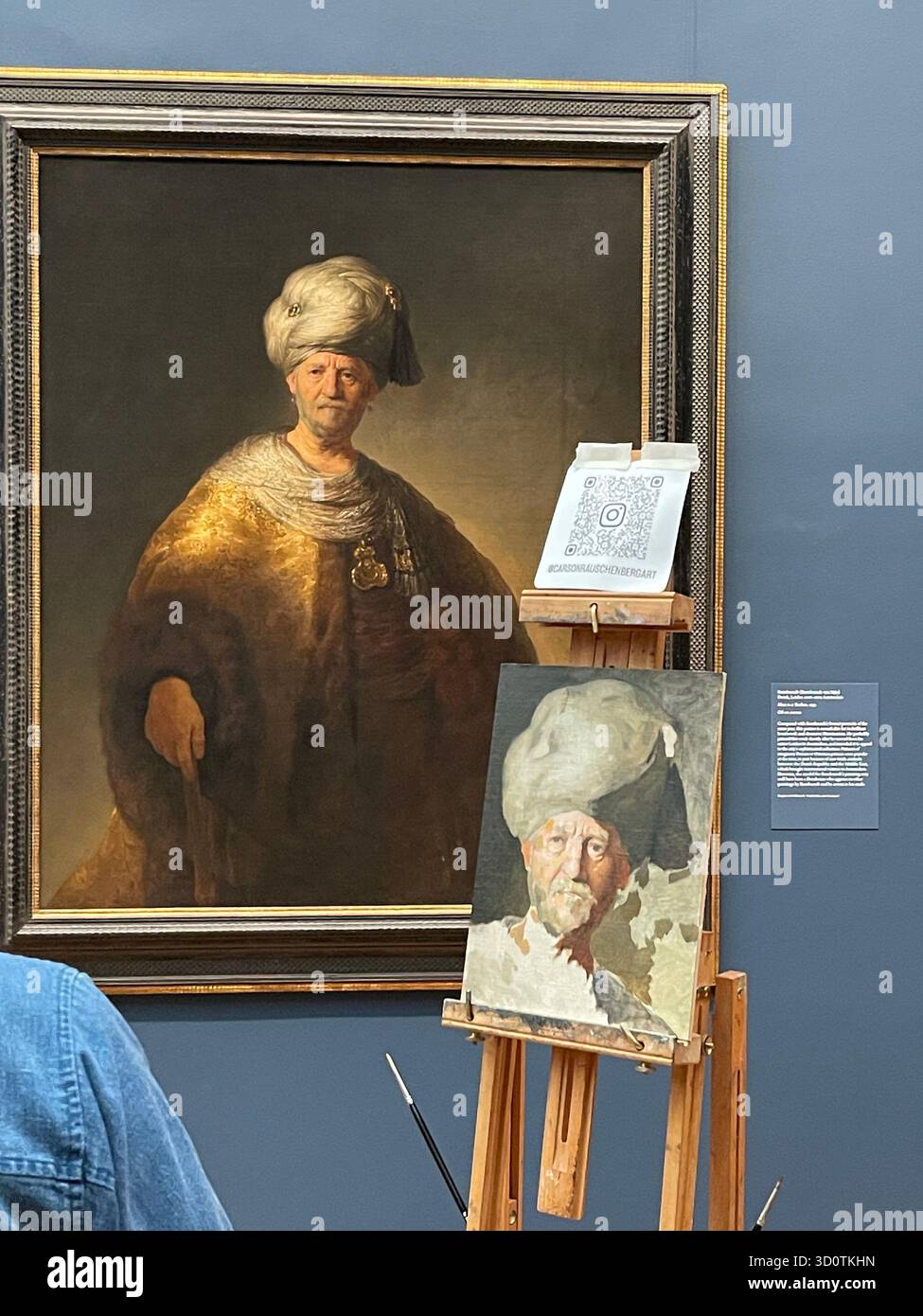 Artists at work, capturing masterpieces within the halls of the MET. - Smartphone Captured Stock Image