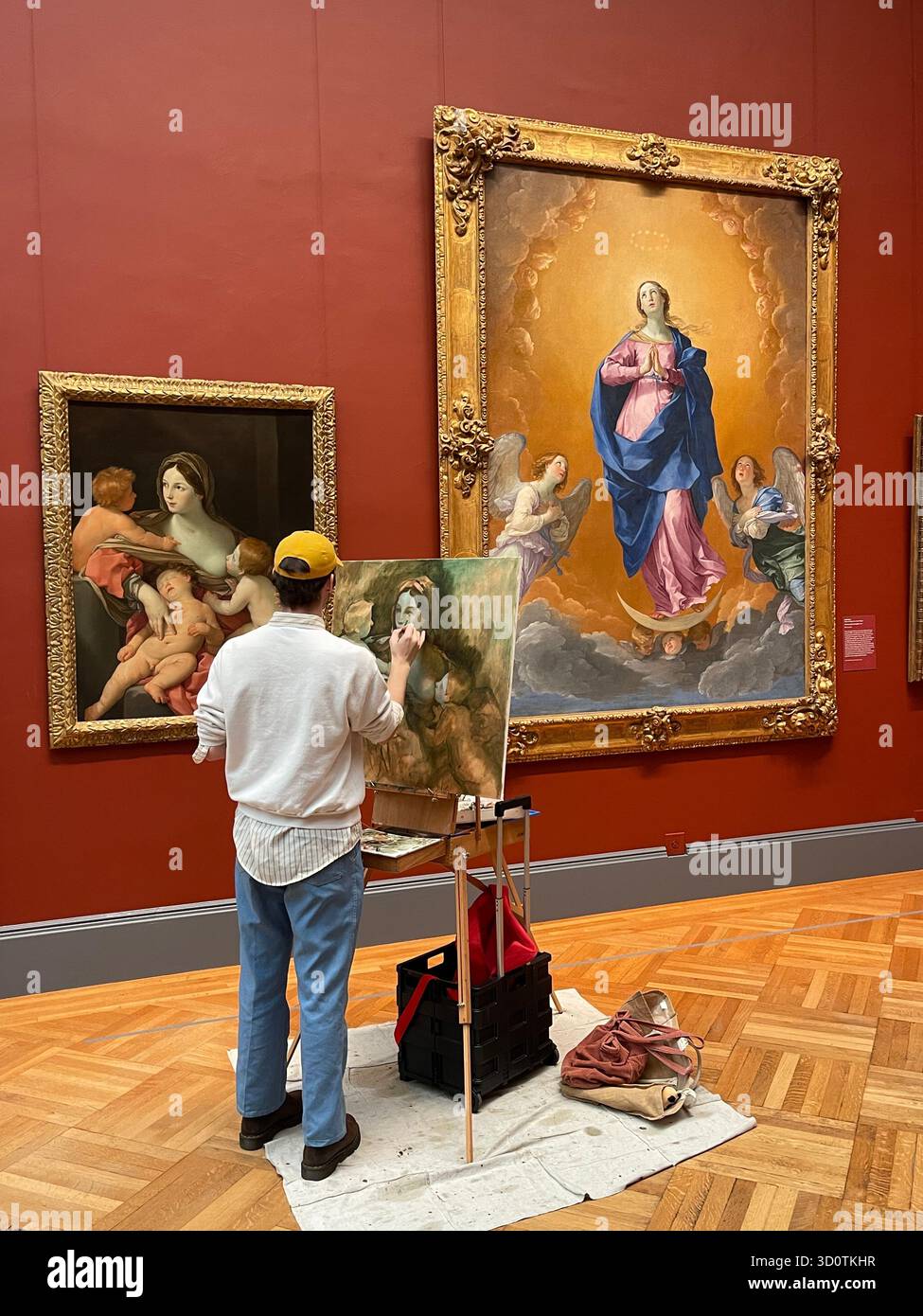Artists at work, capturing masterpieces within the halls of the MET. - Smartphone Captured Stock Image