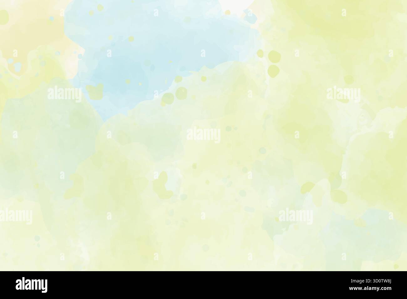 Soft watercolor background with pastel shades of green and light blue. - Stock Image
