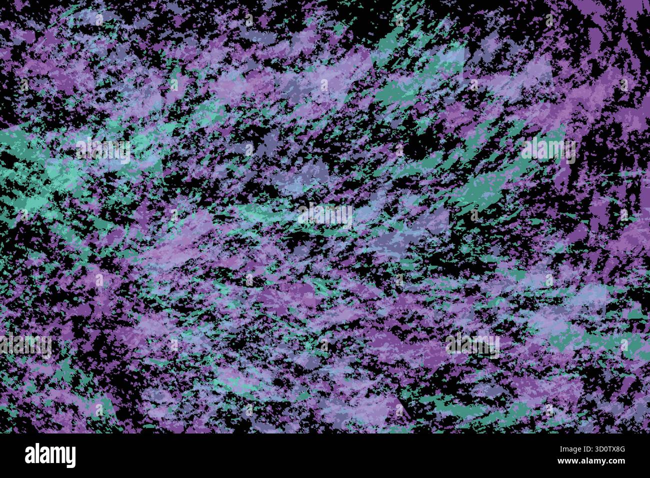 Abstract digital art featuring a vibrant pattern of purple and teal. - Stock Image