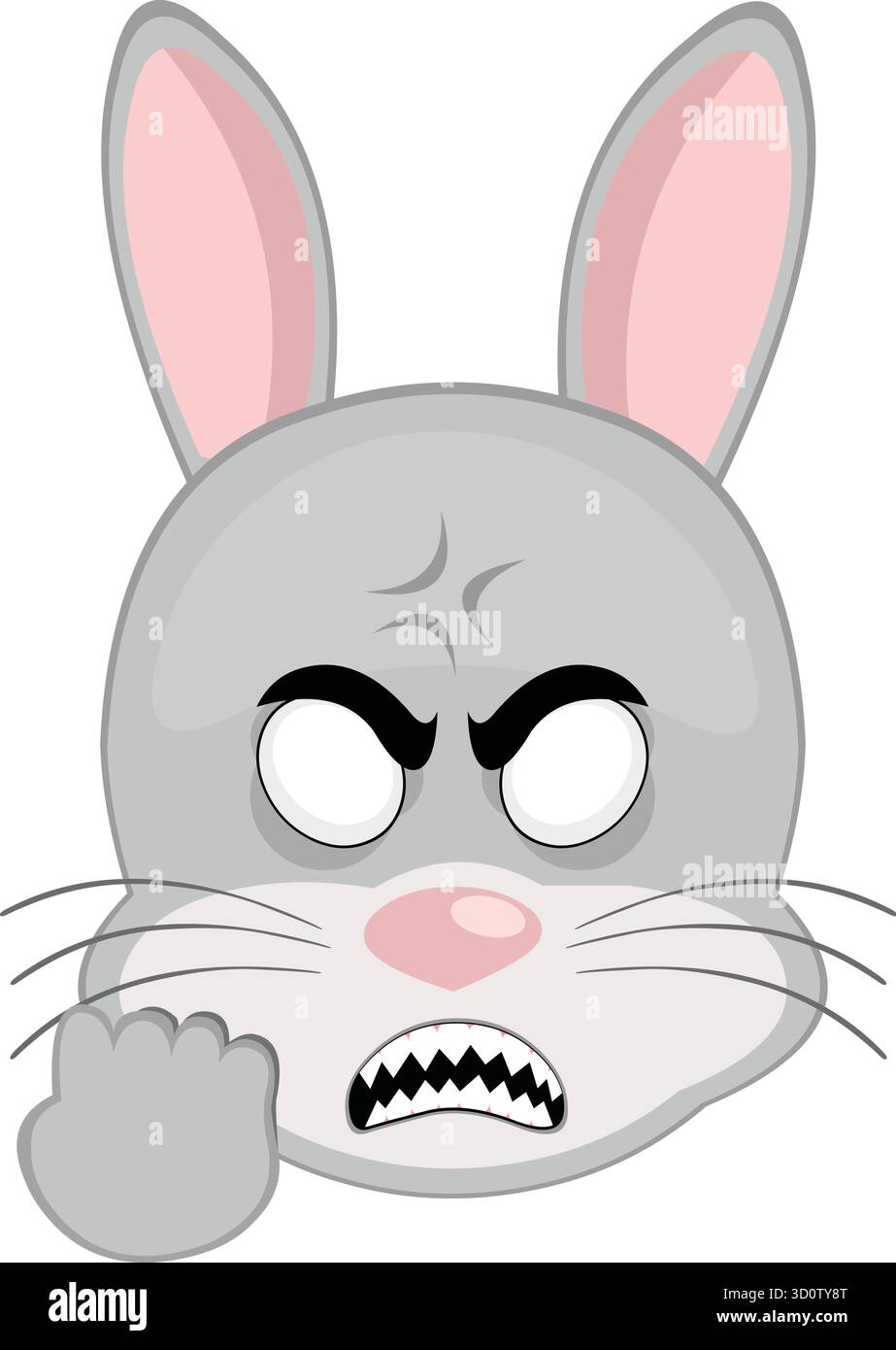 vector illustration emoticon character face rabbit rodent animal, with ...