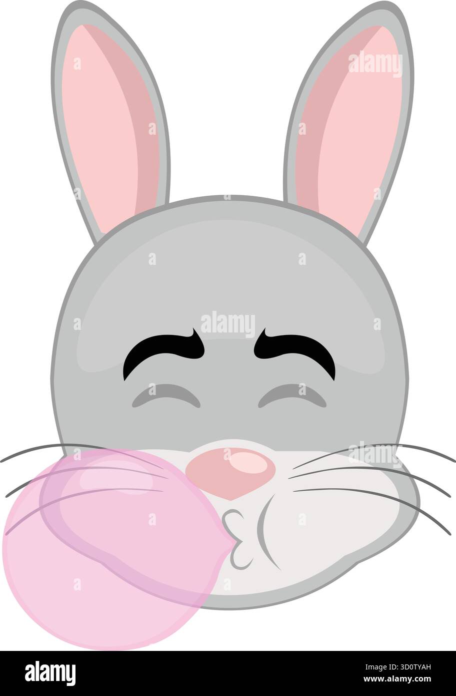 vector illustration emoticon character face rabbit rodent animal ...