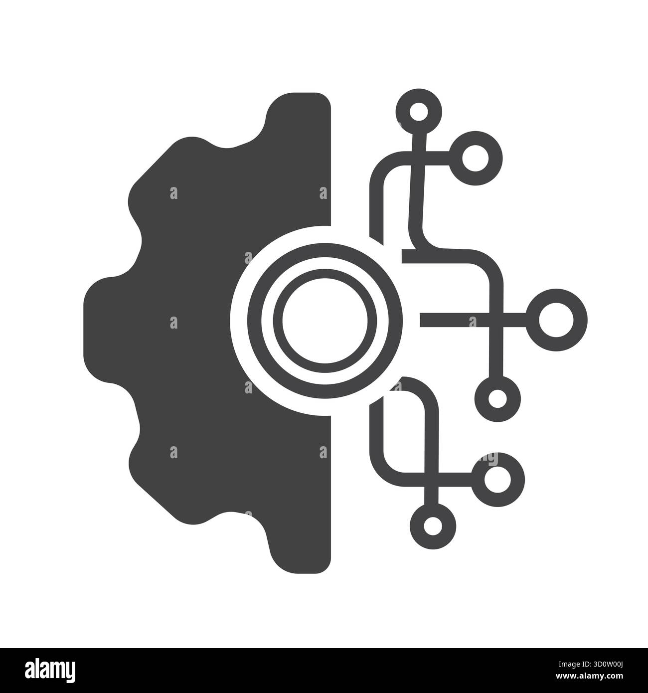 Gear and wrench, settings icon. Vector illustration, flat design. Stock Vector