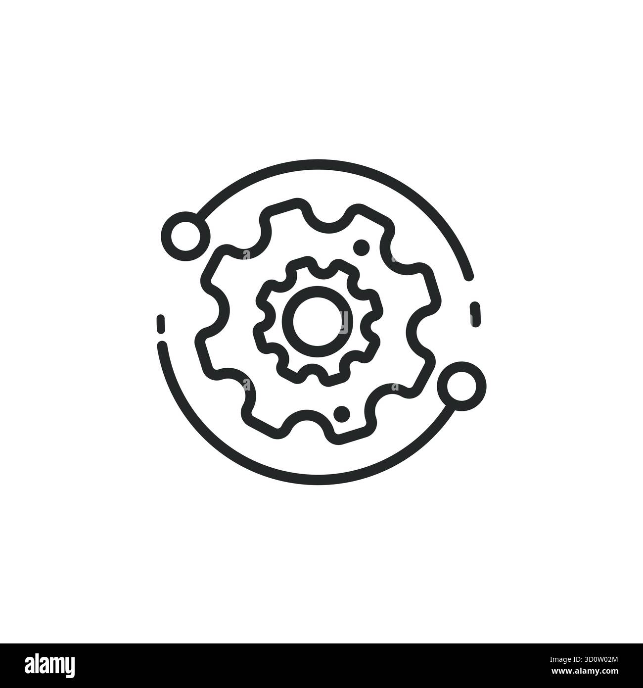 Gear and wrench, settings icon. Vector illustration, flat design. Stock Vector