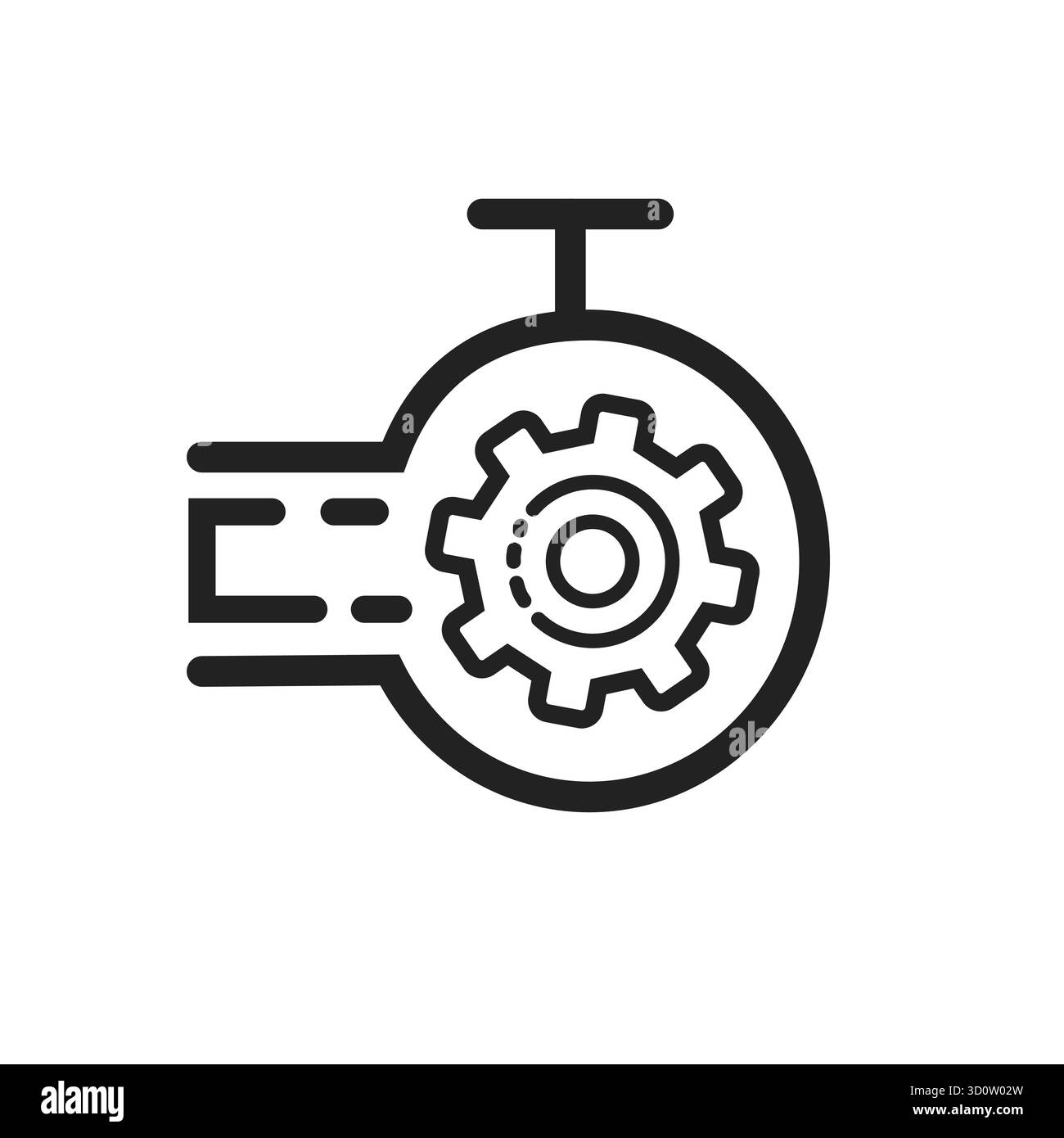 Gear and wrench, settings icon. Vector illustration, flat design. Stock Vector