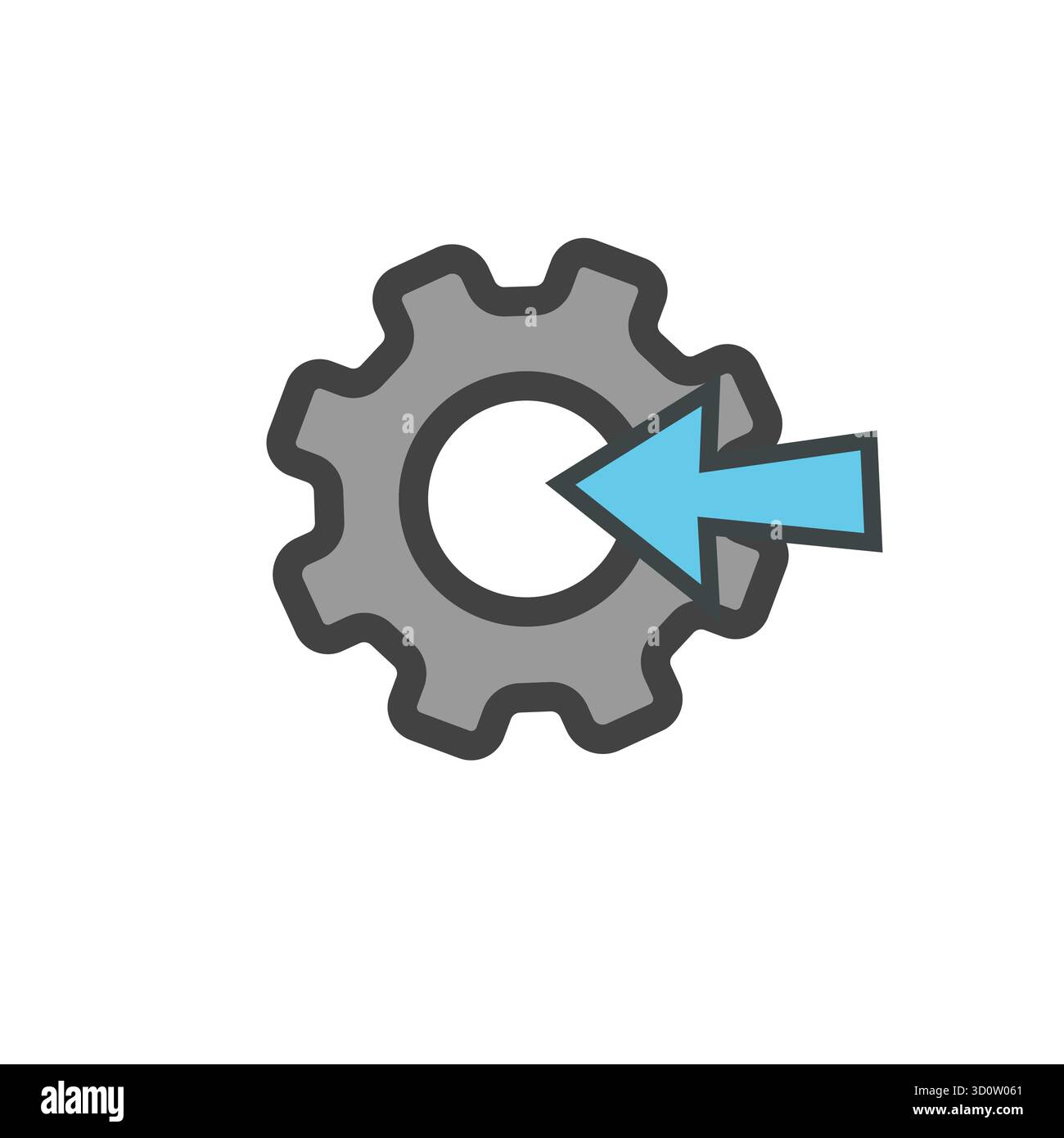 Gear and wrench, settings icon. Vector illustration, flat design. Stock Vector
