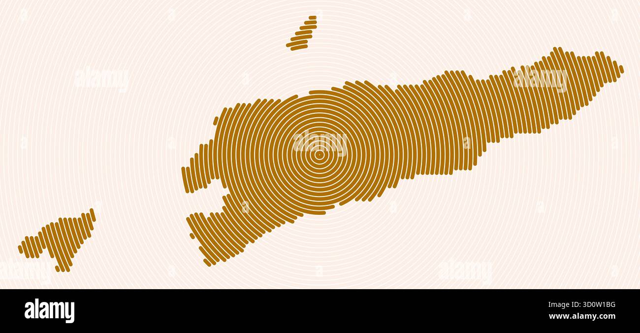Timor-Leste shape rings. Country map formed by stacked circles. Timor ...