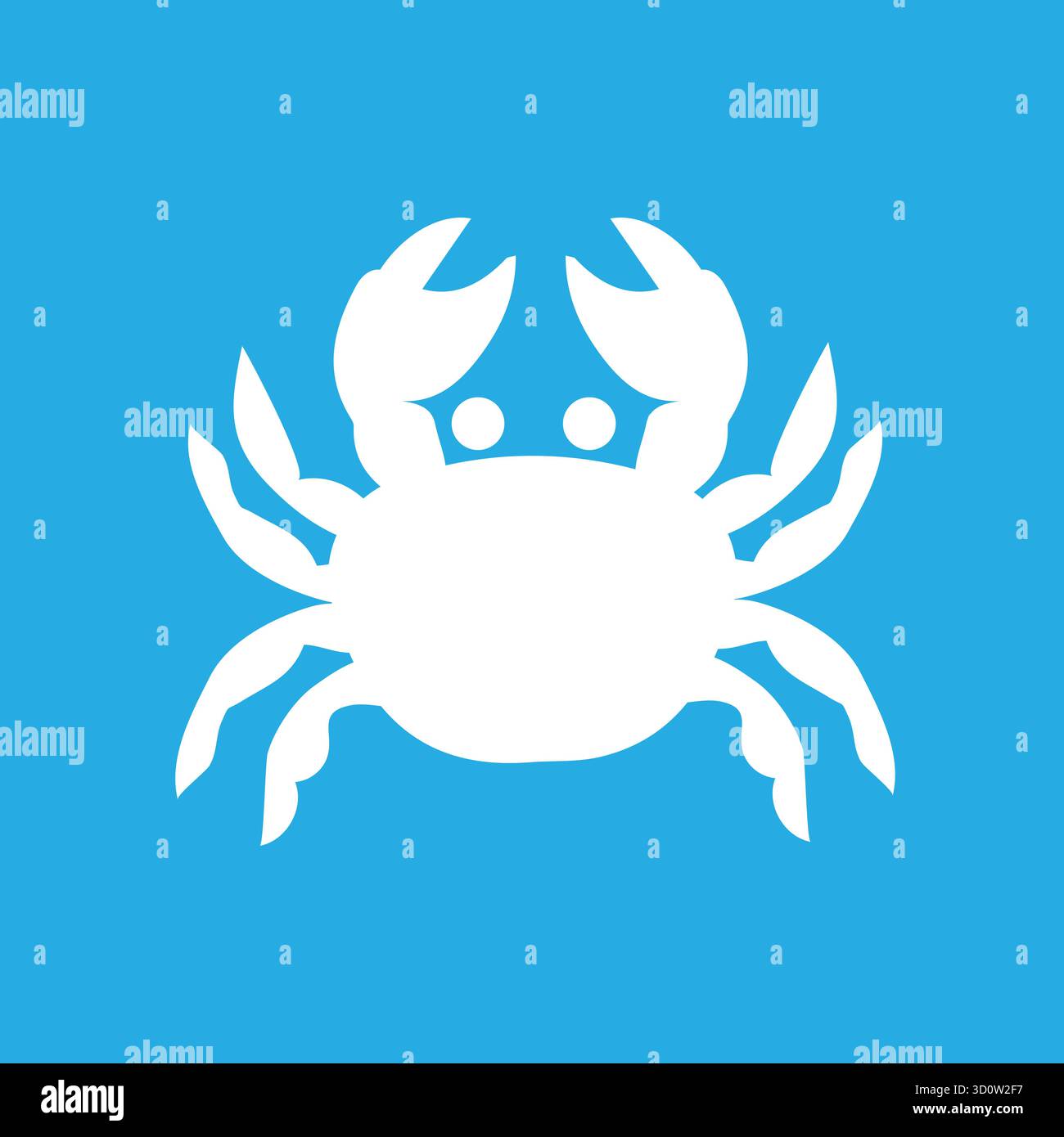 Crab silhouette. Isolated crab on white background Stock Vector