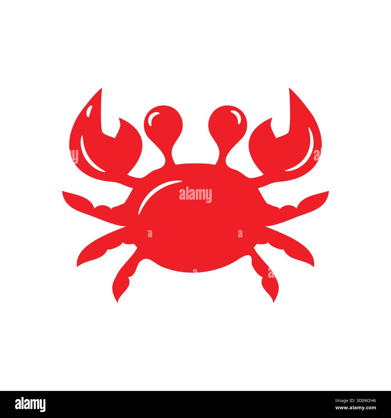Crab silhouette. Isolated crab on white background Stock Vector
