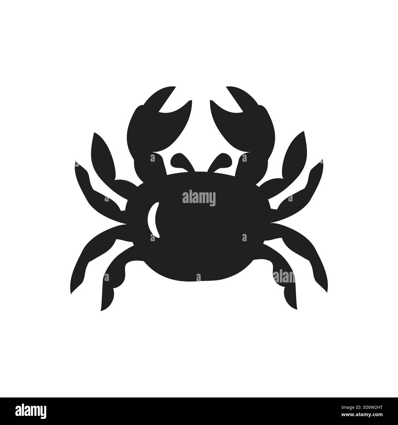 Crab silhouette. Isolated crab on white background Stock Vector