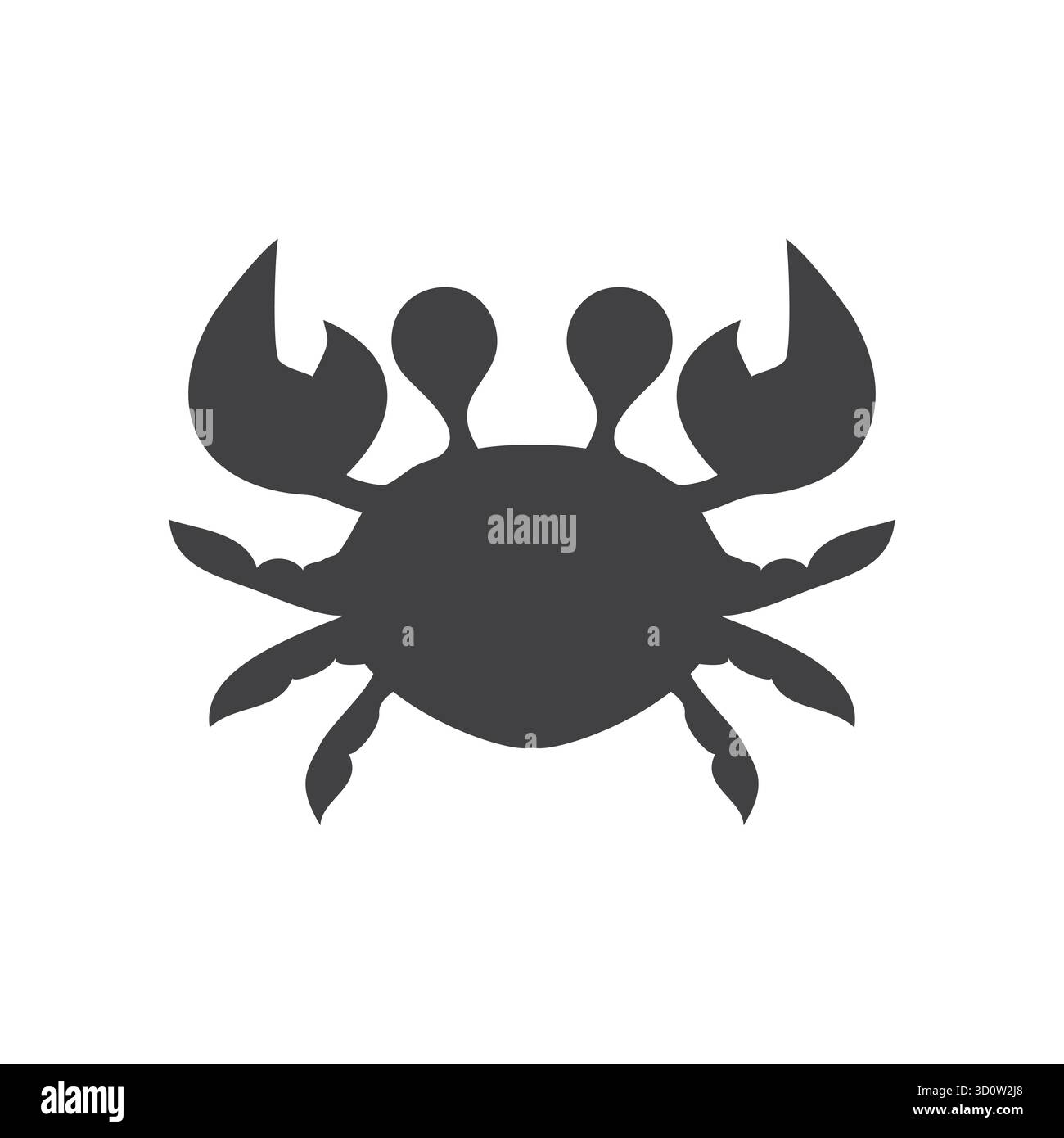 Crab silhouette. Isolated crab on white background Stock Vector