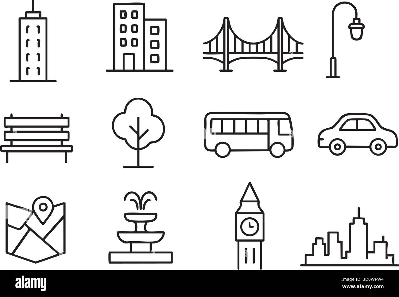 Park icon set. Containing forest, barbecue, camp, bench, picnic and ...