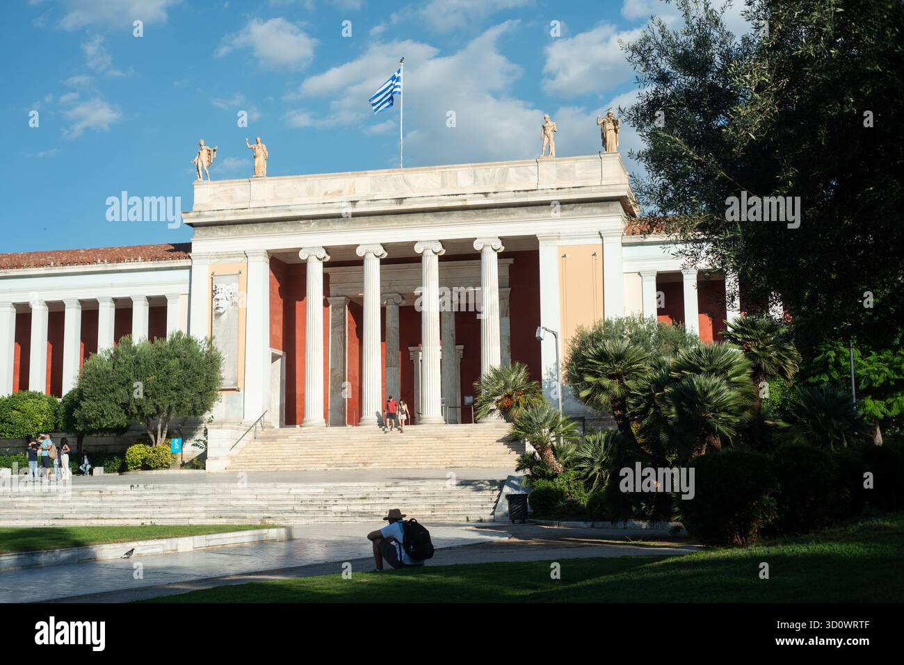 View of the main facade of the National Archaeological Museum, Athens ...