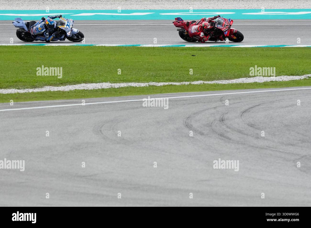 Italian rider Francesco Bagnaia of the Ducati Lenovo Team steers his ...