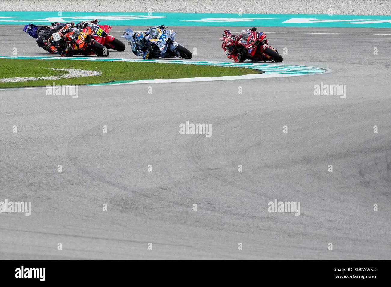 Italian rider Francesco Bagnaia of the Ducati Lenovo Team steers his ...