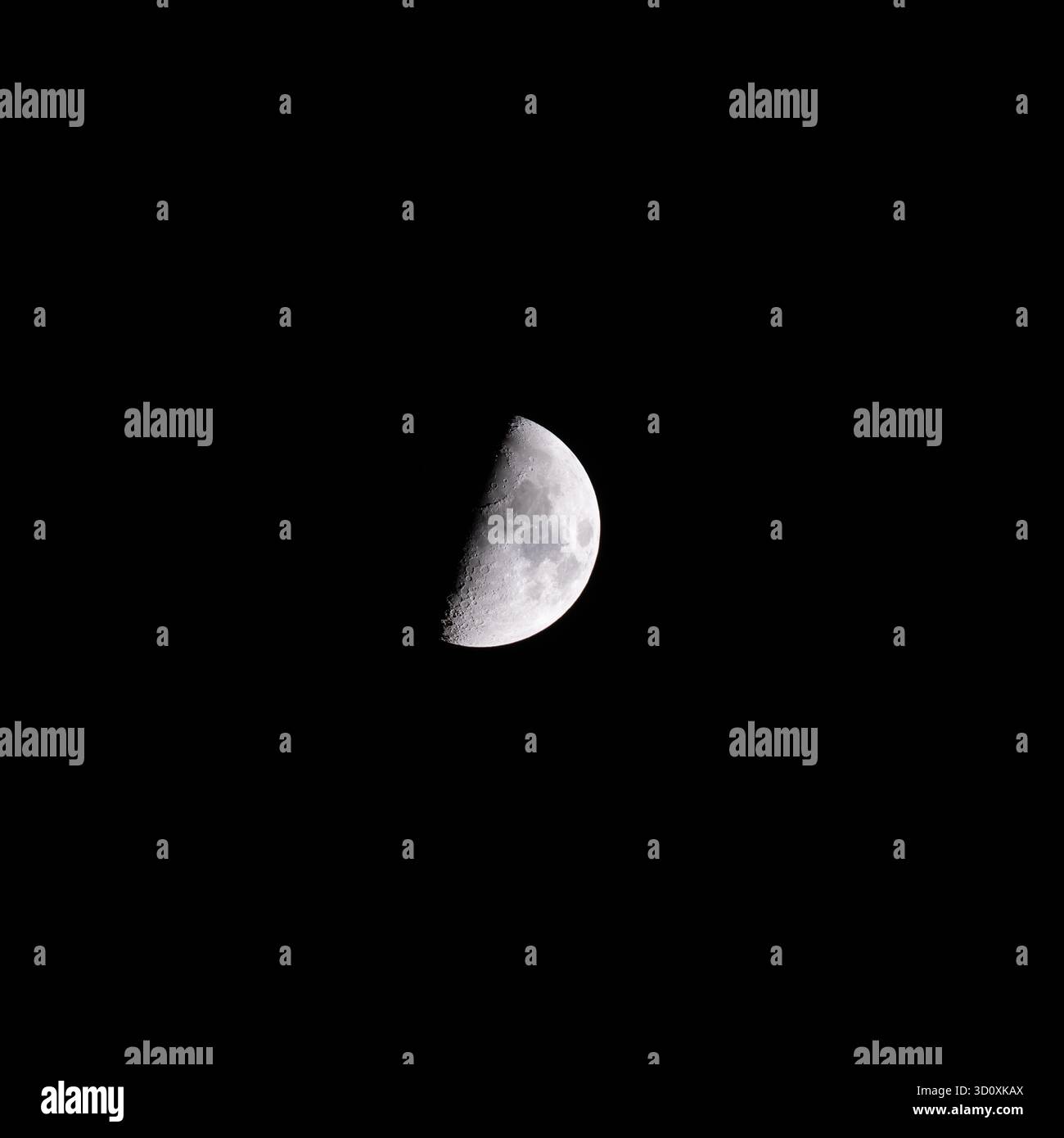 Close up of the half-moon as seen from Egypt Stock Photo