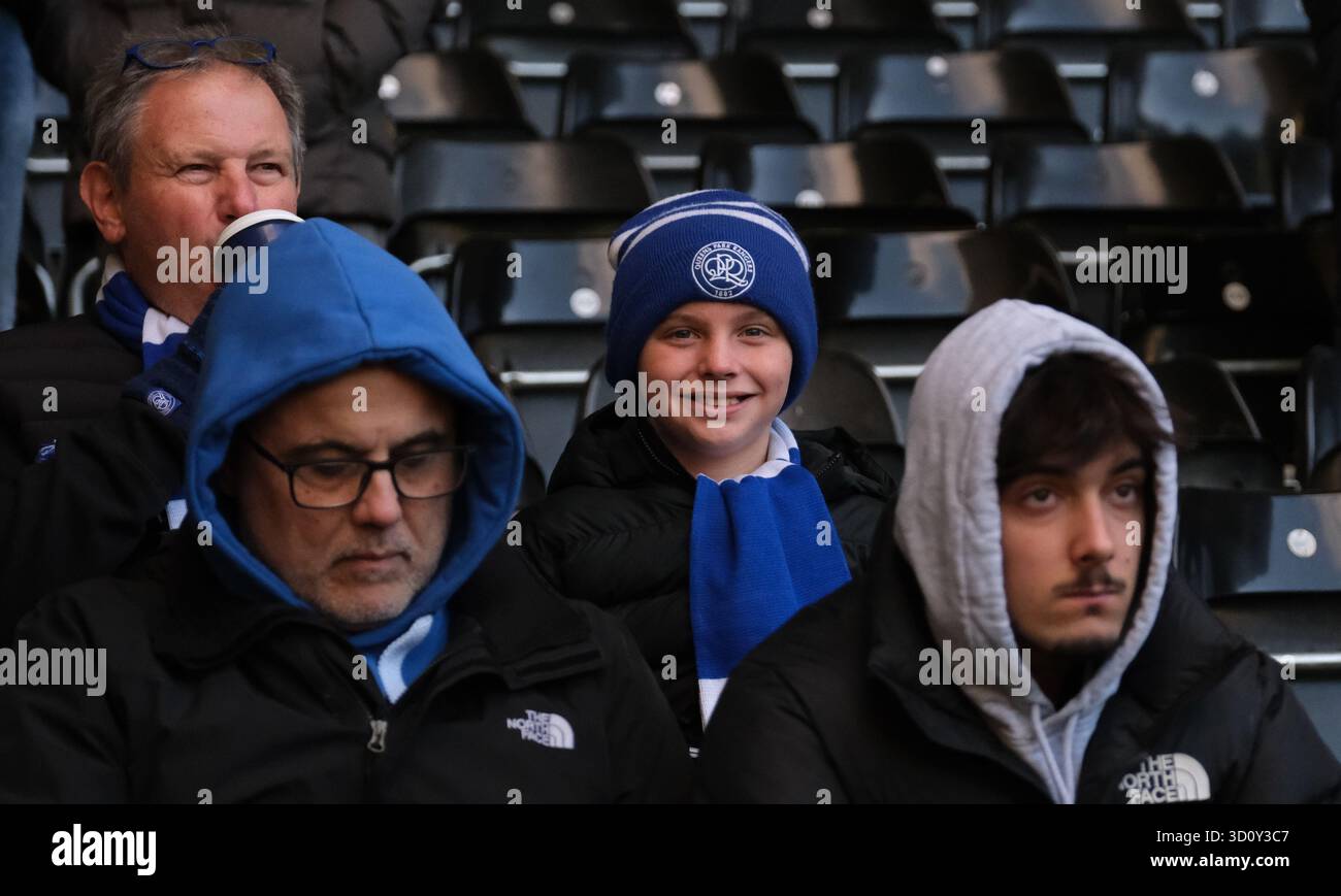 Young Queens Park Rangers fan prior to kick off during the EFL ...