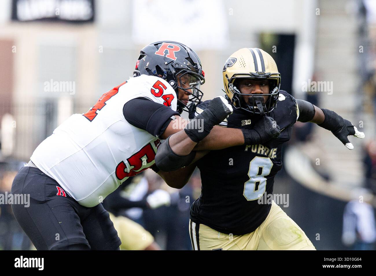 October 25, 2025: Rutgers offensive lineman Taj White (54) and Purdue ...