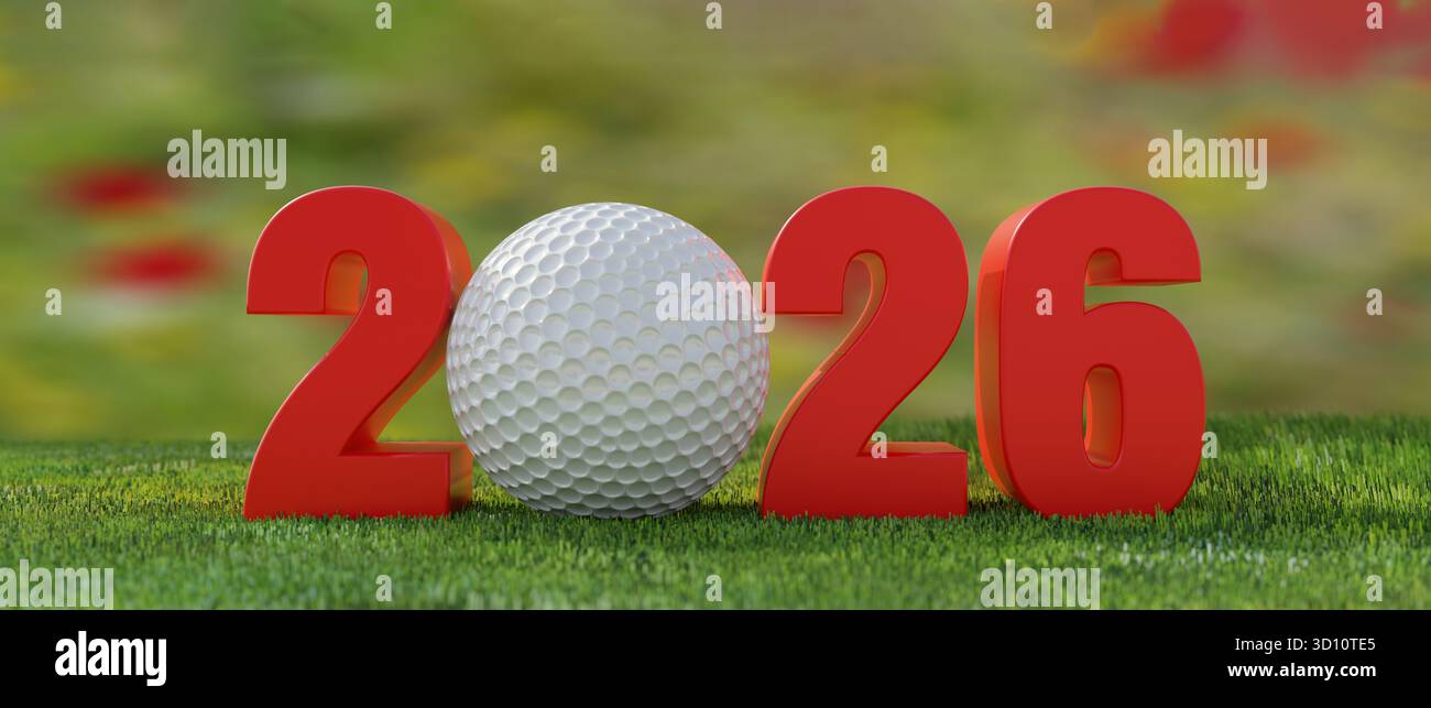 Number 2026 On Green Hi Res Stock Photography And Images Alamy Golf 2026 New Year 2026 Number With Golfball On Court 3d Render 3D10TE5 