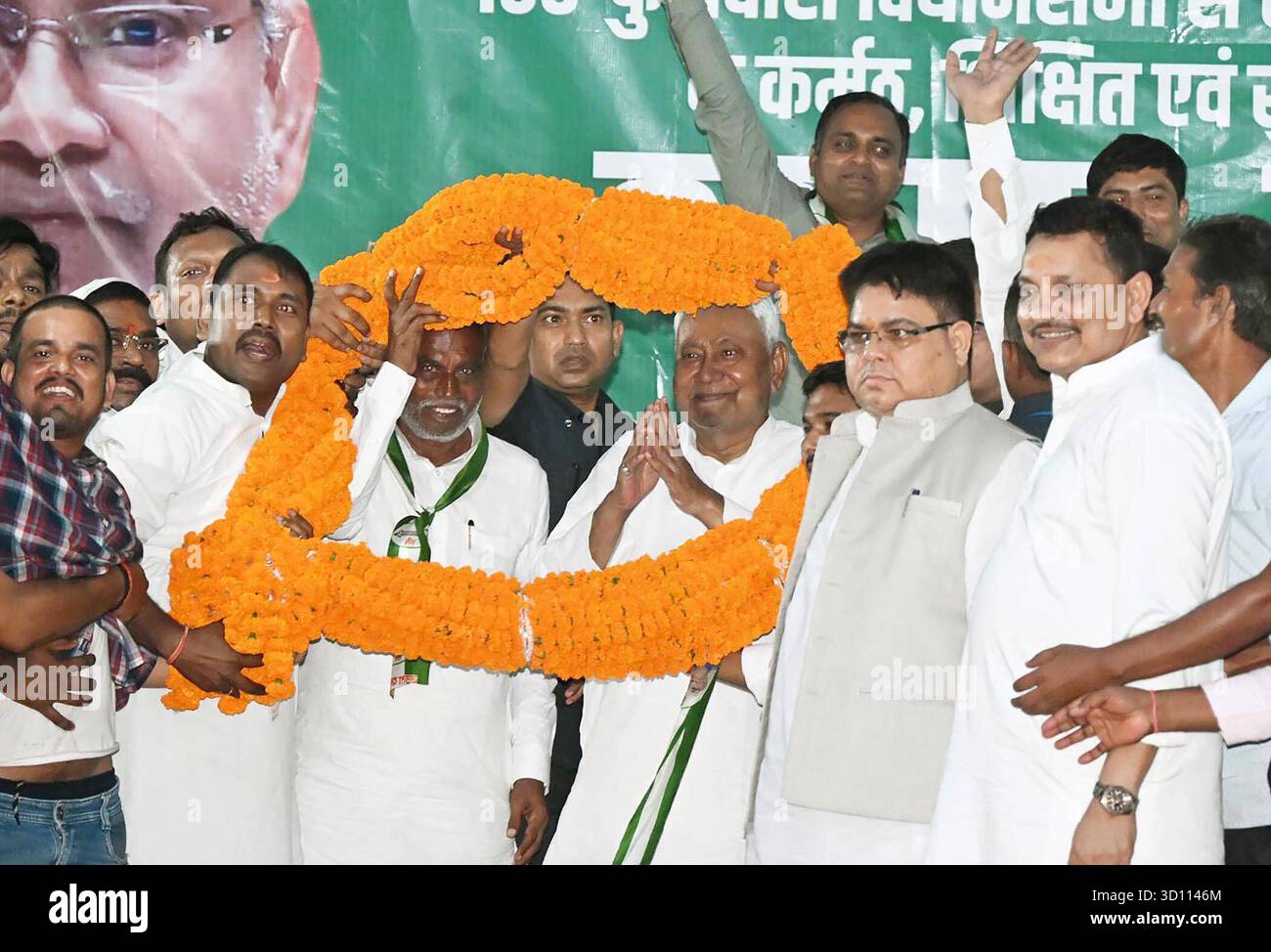 PATNA, INDIA - OCTOBER 25: Bihar Chief Minister Nitish Kumar being ...