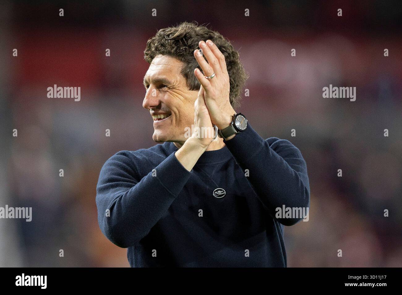 Keith Andrews manager of Brentford celebrates beating Liverpool during ...