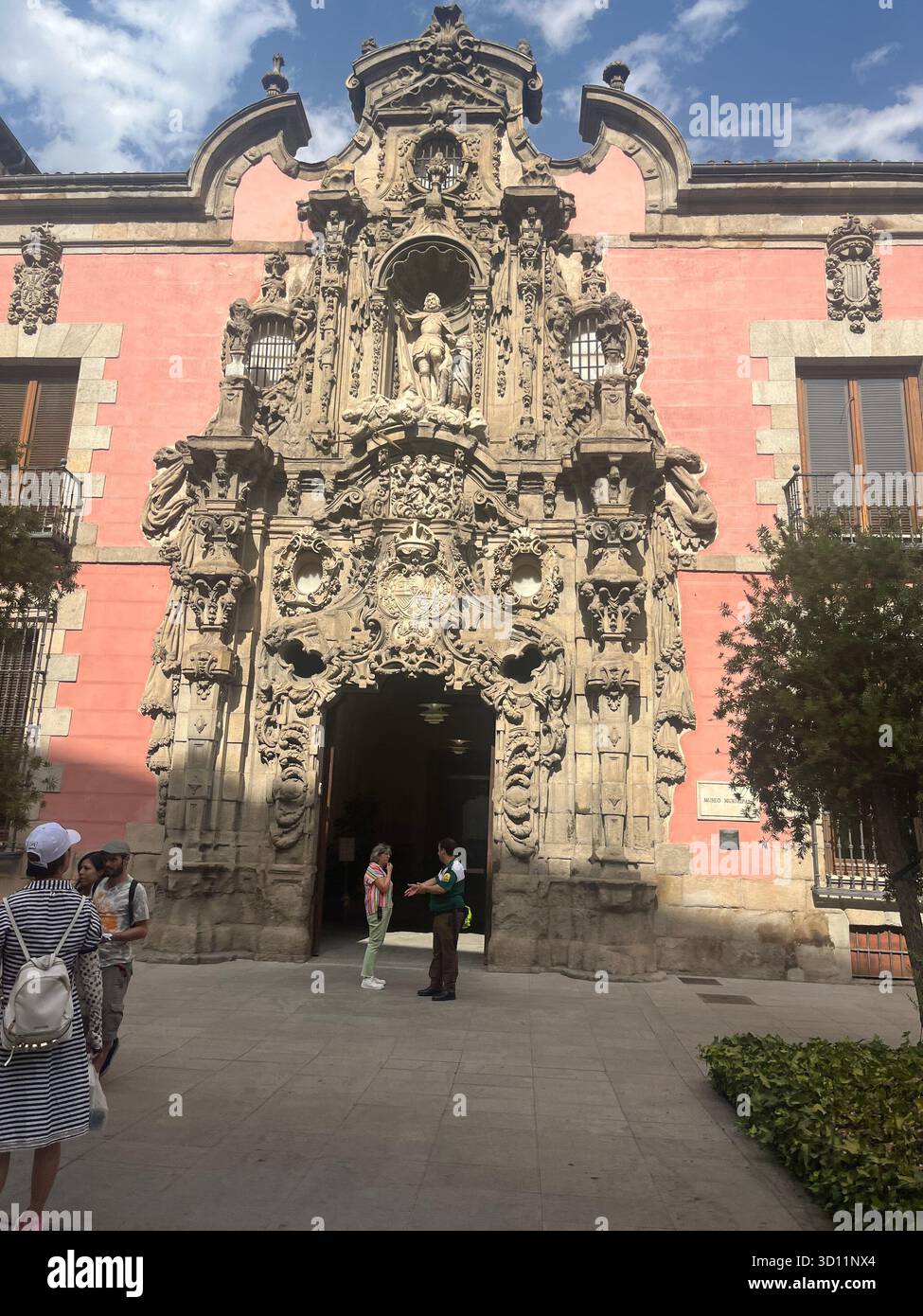 Baroque Façade of Museo de Historia de Madrid on Fuencarral Street with Ornate Churrigueresque Details on a Bright Summer Day in the City Center. - Smartphone Captured Stock Image