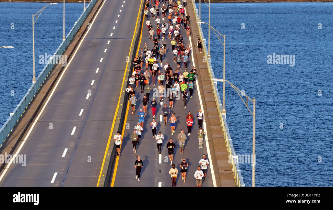 Road Race Across A Bridge Stock Photo - Alamy