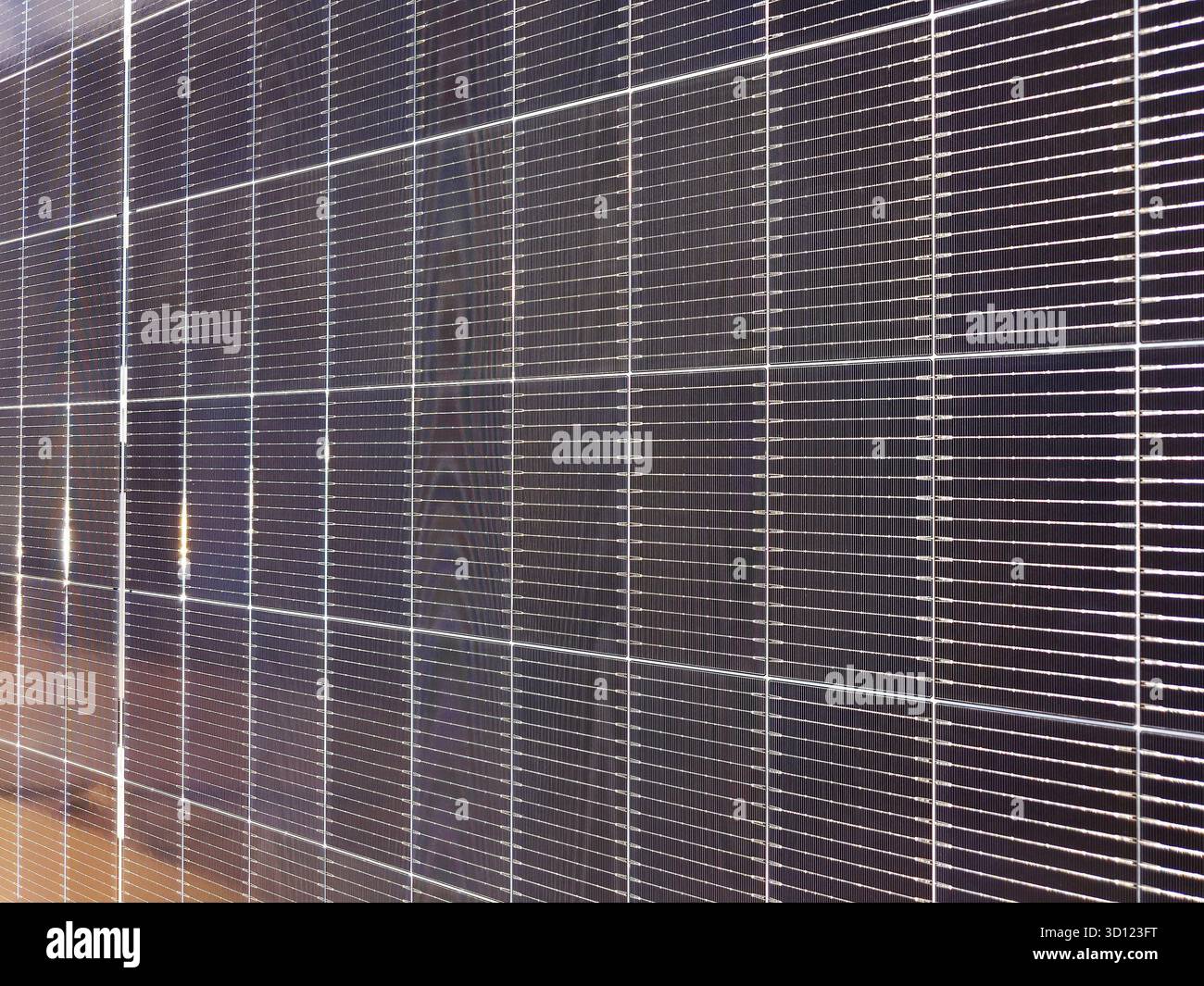 Detailed Solar Detailed close-up of a photovoltaic solar panel grid texture with ...
