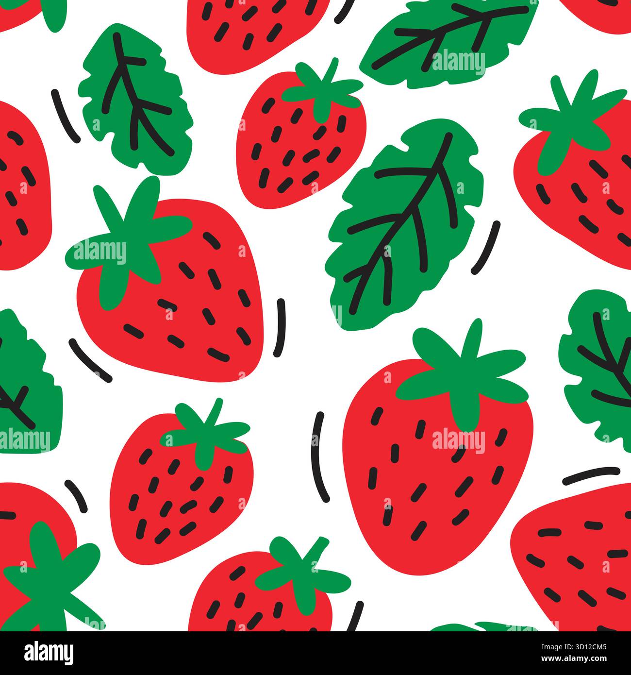 vegetables and fruits doodle seamless pattern Stock Vector