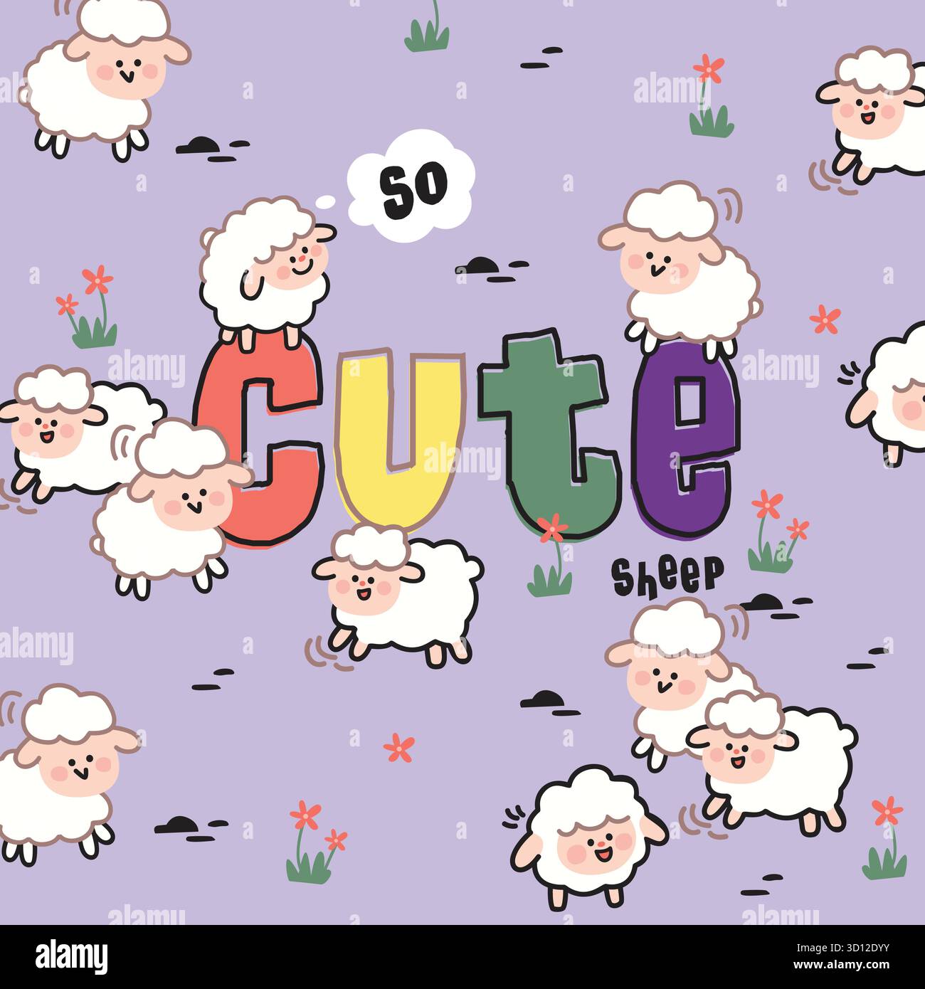 Cute Animal Design Pattern Set Stock Vector