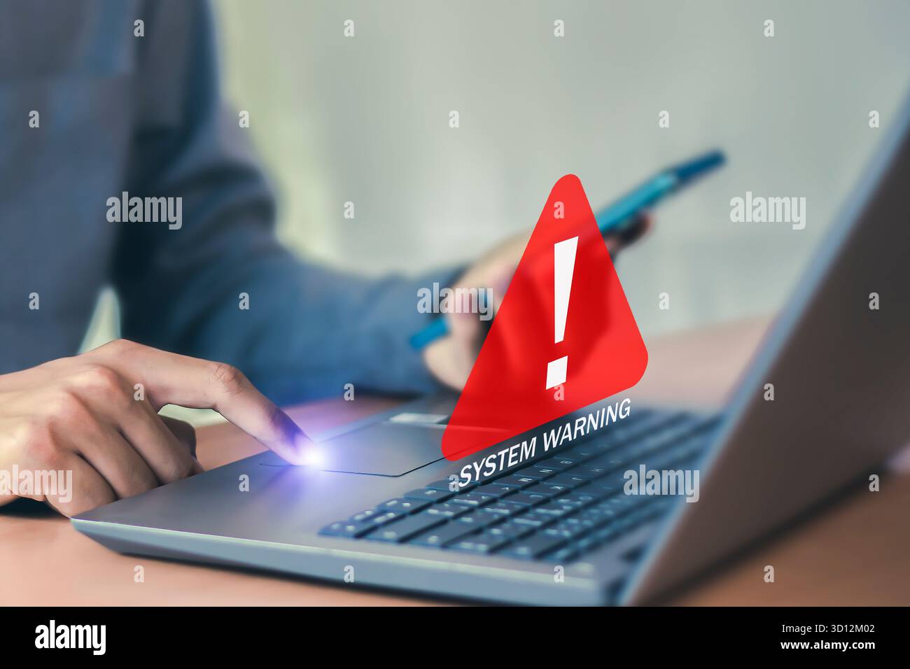 Cybersecurity, System warning hacked alert, Protection against personal ...