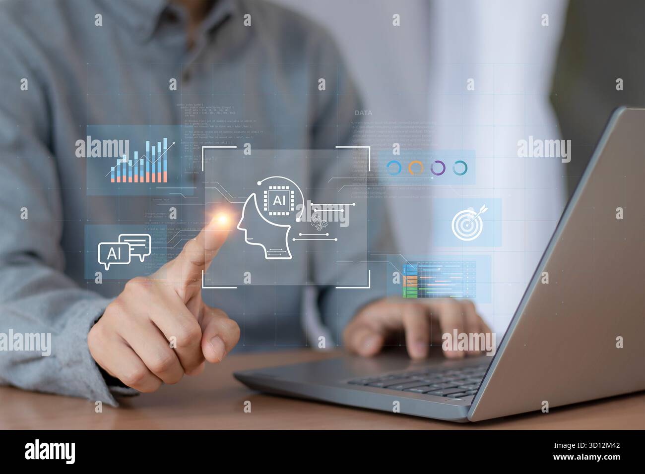AI Brain Interface Futuristic Technology Concept Stock Photo