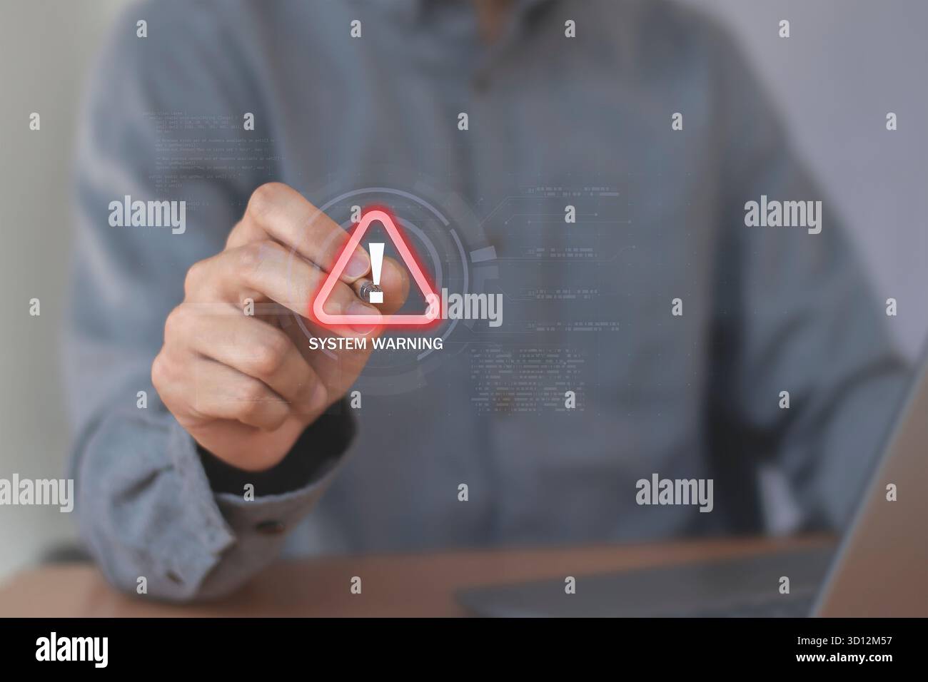Cybersecurity, System warning hacked alert, Protection against personal data hacking Stock Photo