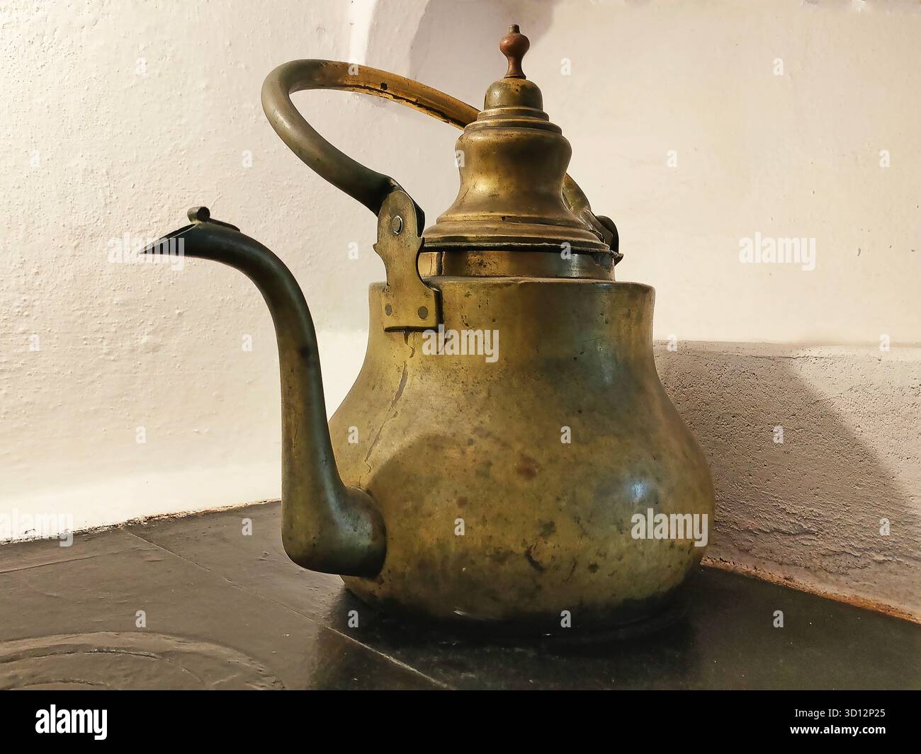 Vintage brass kettle - Smartphone Captured Stock Image