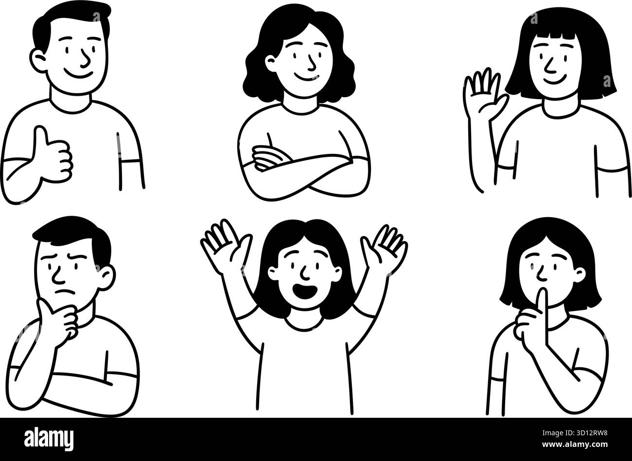 Multiple portraits happy people Stock Vector Images - Alamy