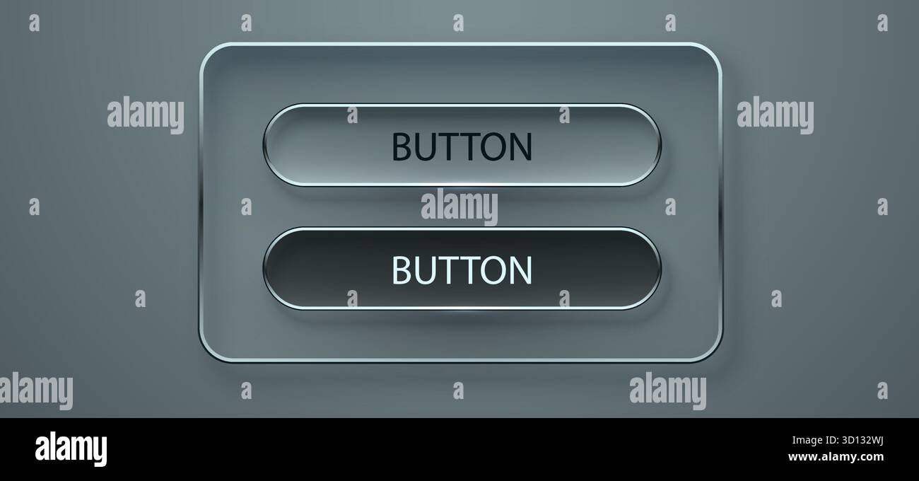 Neumorphic UI Buttons Set. Modern Soft User Interface Design elements for web or app. Vector illustration Stock Vector