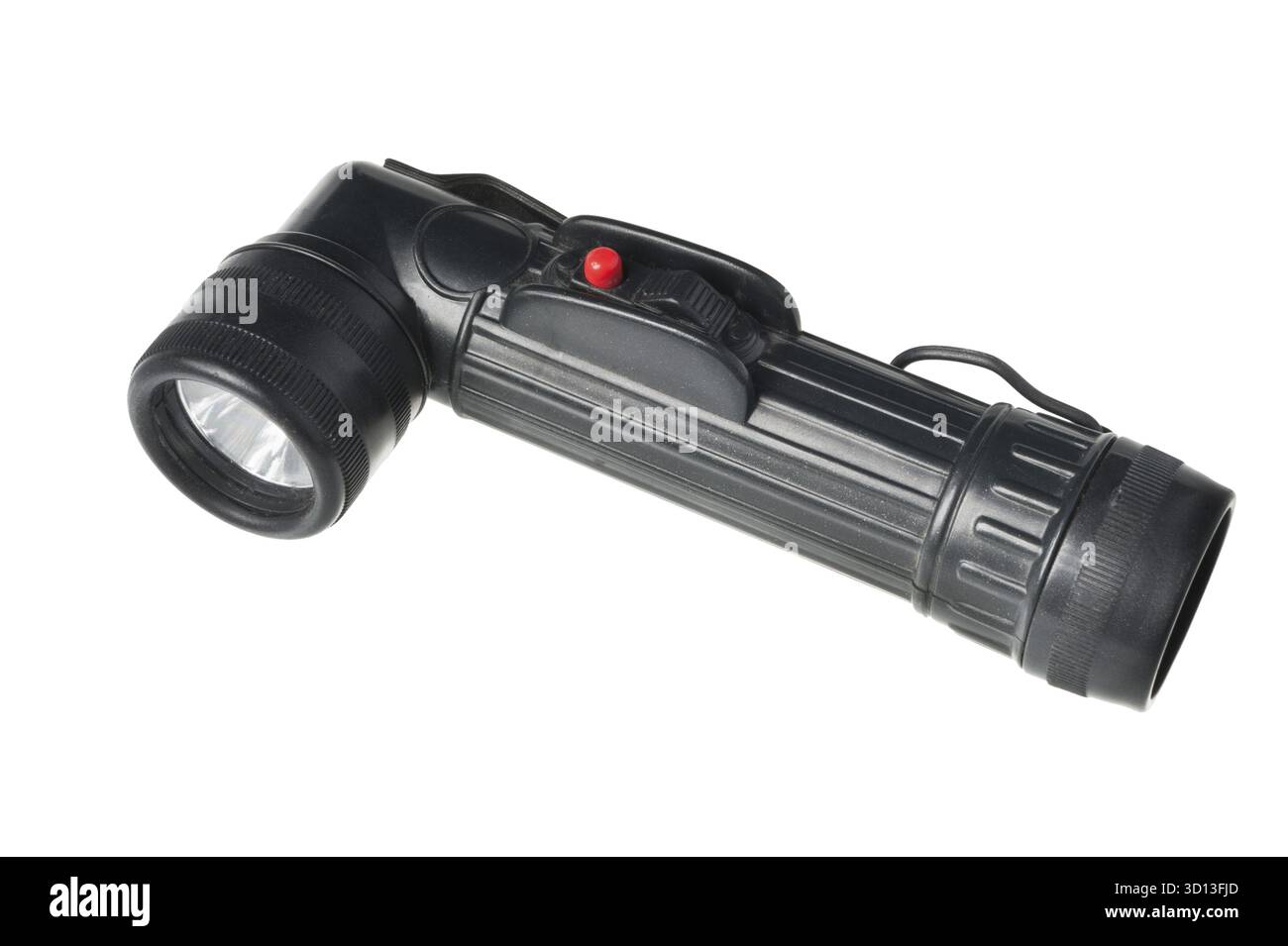 Black flashlight isolated on white background Stock Photo