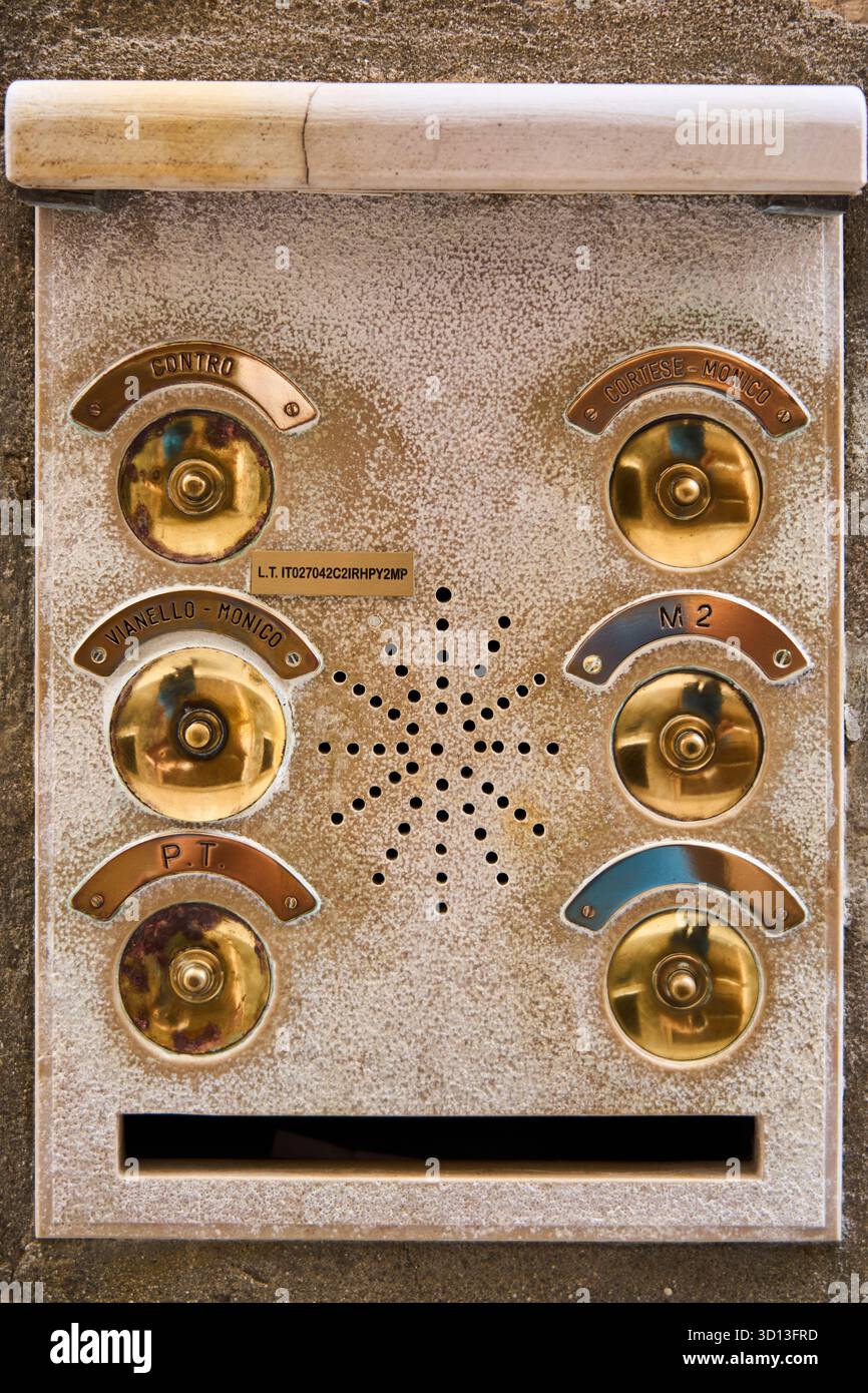 Doorbells of a house, Venice, Venezia, Veneto, Italy, Europe Stock Photo