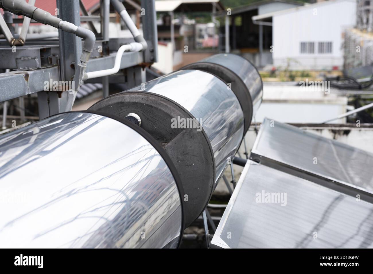 Solar water heater on a roof in the outdoor Stock Photo - Alamy